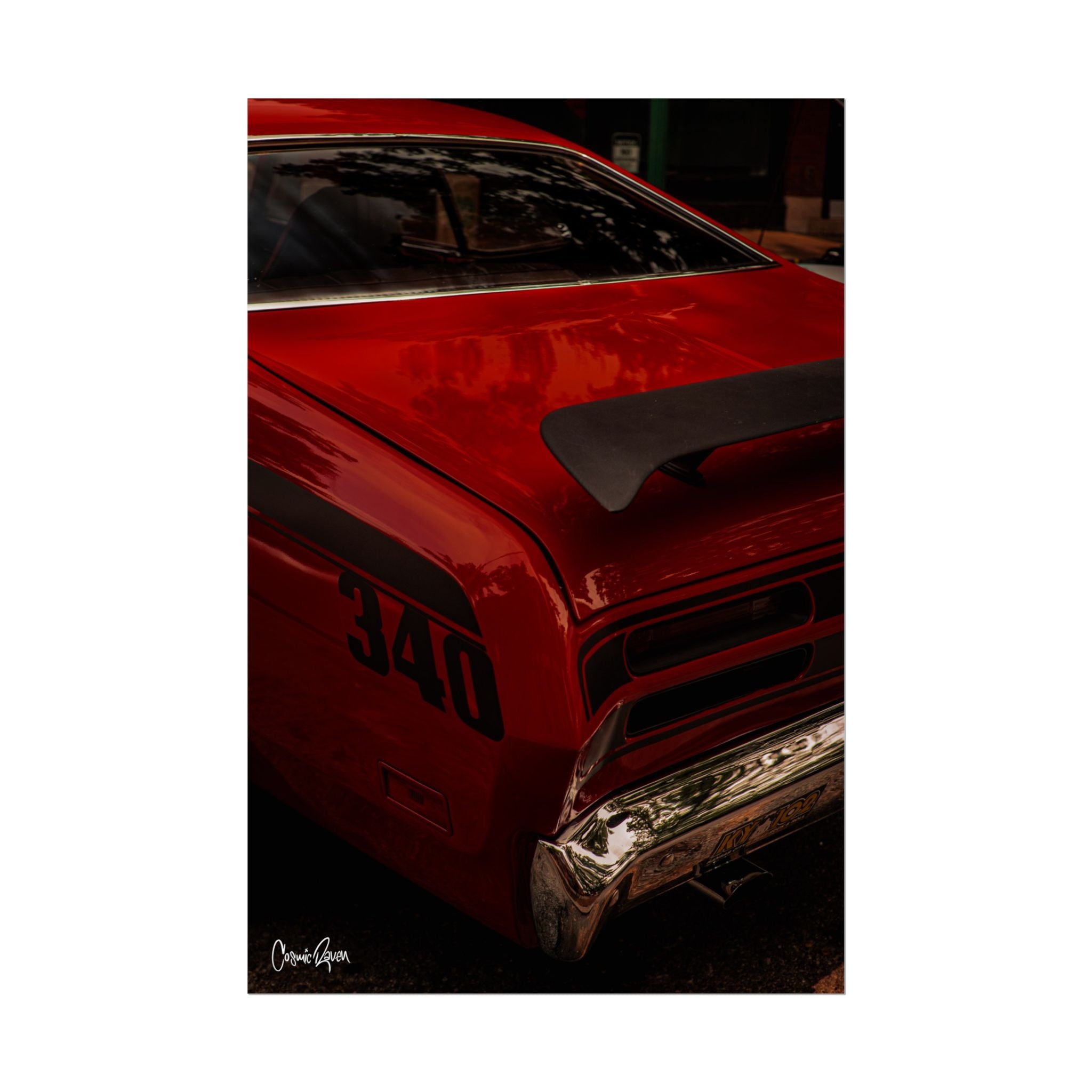 340 Power Poster - Vintage Red Mopar Muscle Car Poster