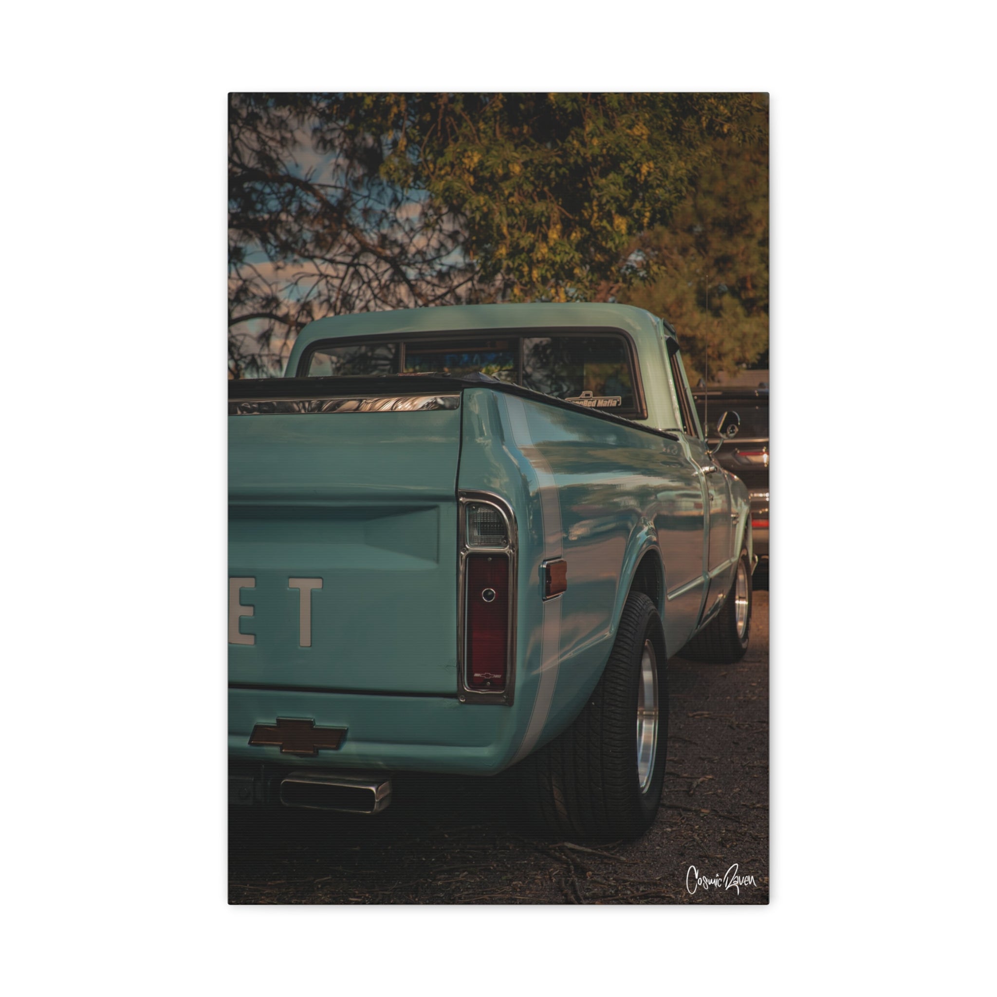 Bluebird (2) Canvas - Vintage Teal Pickup Truck Matte Canvas Print — Stretched 1.25"