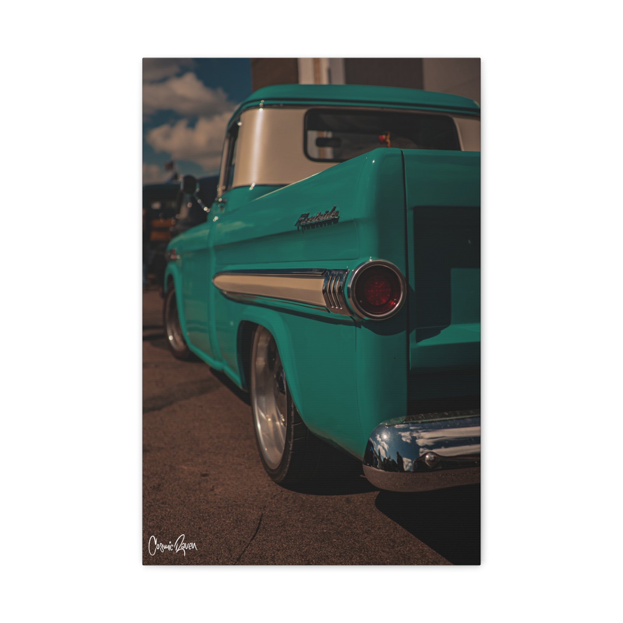 Seafoam Canvas - Vintage Teal Pickup Truck Photography Matte Canvas Wall Art