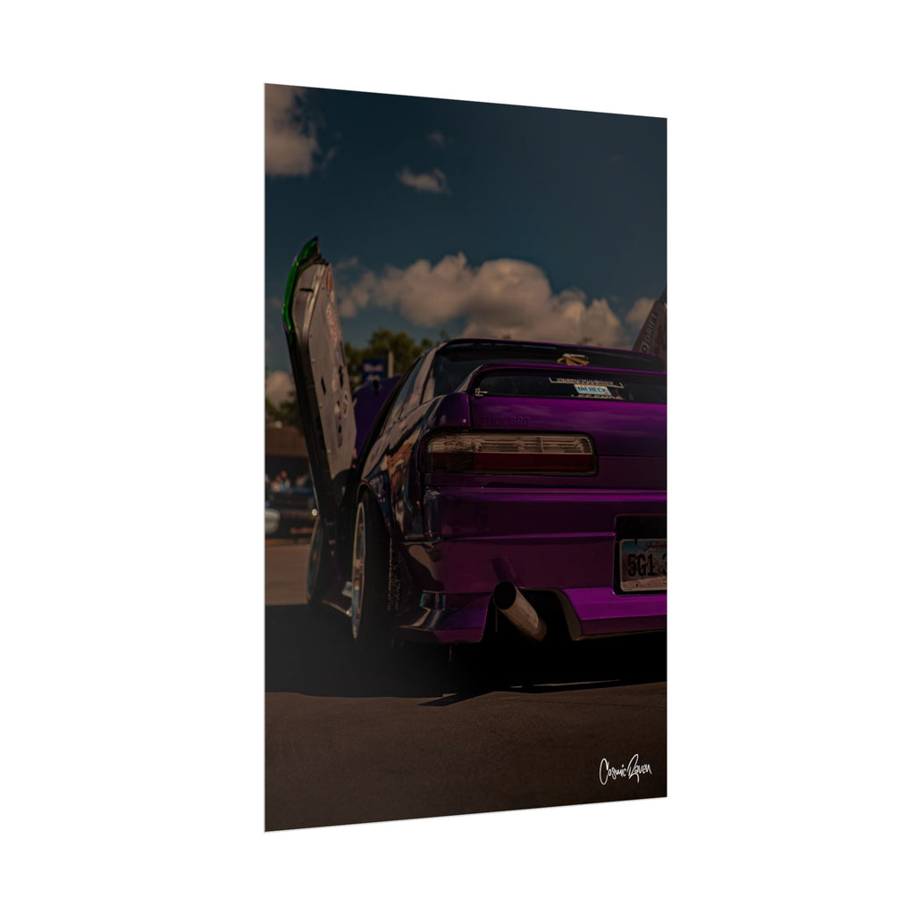 Oh Heck Poster - Purple Silvia Drift Car Rolled Automotive Print