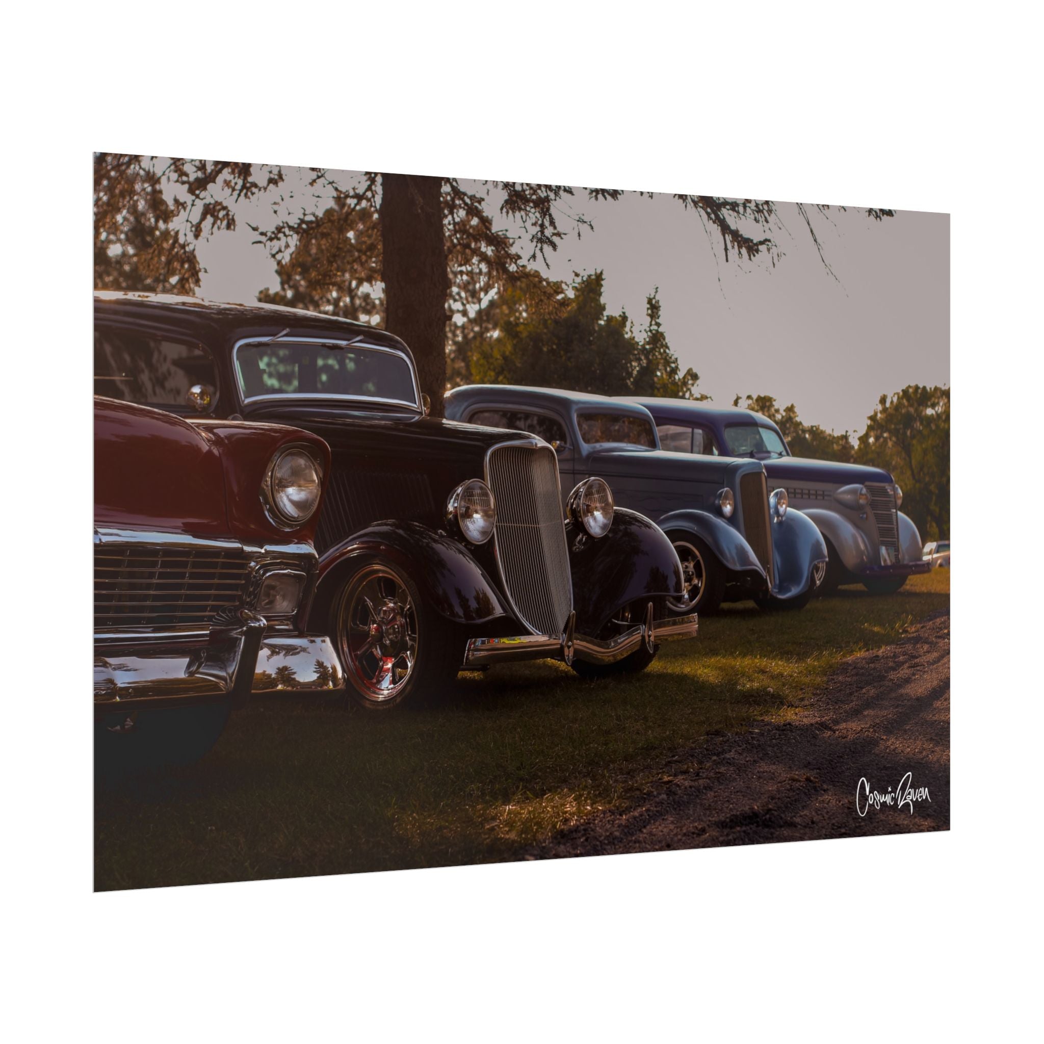 Lake Haze Poster - Vintage Car Wall Art Print Classic Car