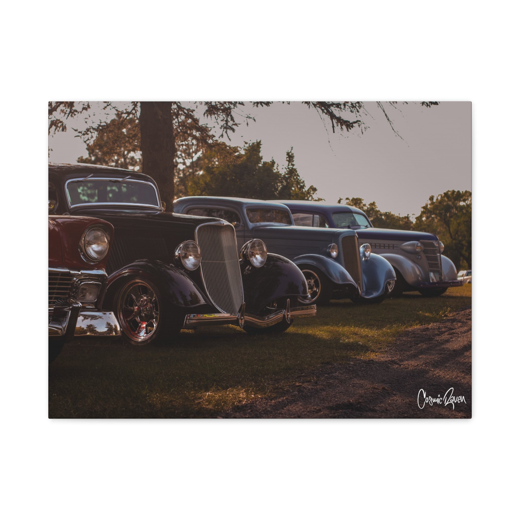 Lake Haze Canvas - Vintage Car Canvas Print Classic Auto Art for Car Enthusiasts