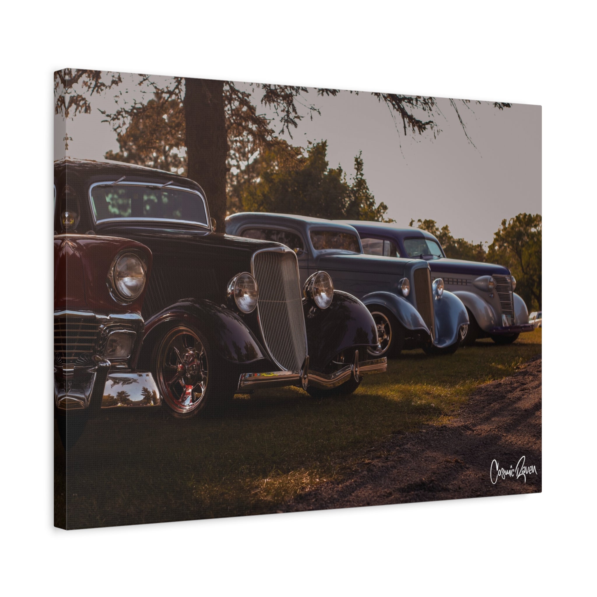 Lake Haze Canvas - Vintage Car Canvas Print Classic Auto Art for Car Enthusiasts