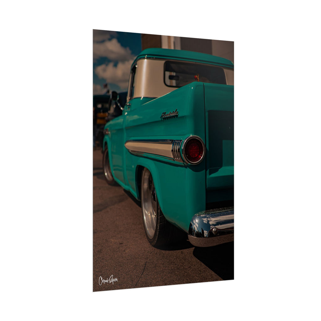 Seafoam Poster - Vintage Teal Truck Retro Automotive Photography Wall Art