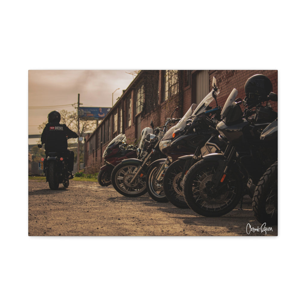 Coffee Run Canvas - Motorcycle Enthusiast Photography Matte Canvas Art