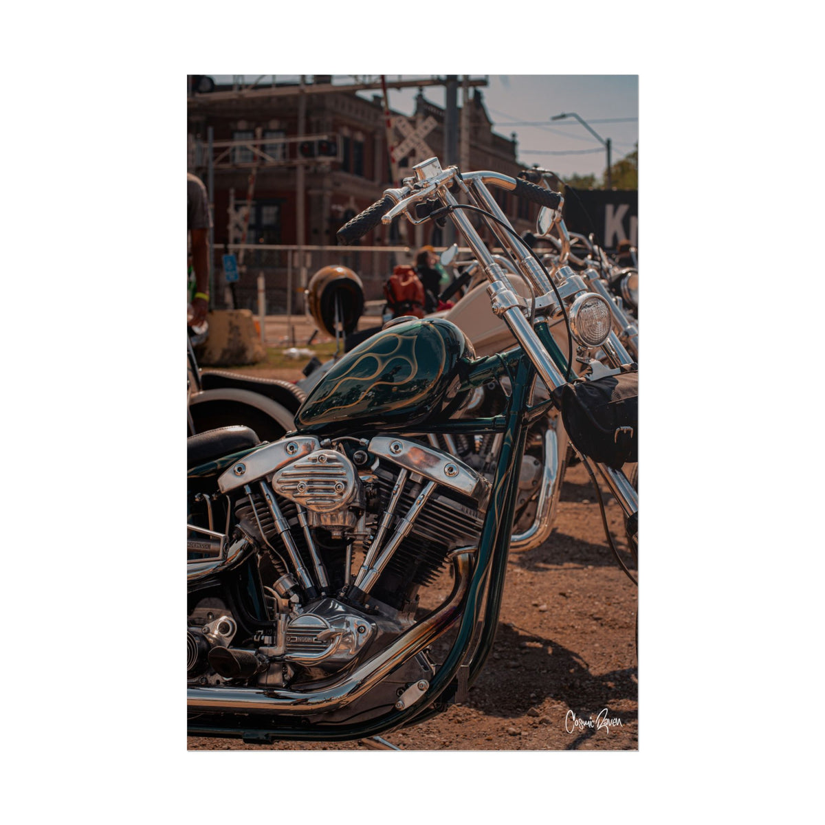 Westcott Gold Flames – Vintage Chopper Photography Rolled Poster