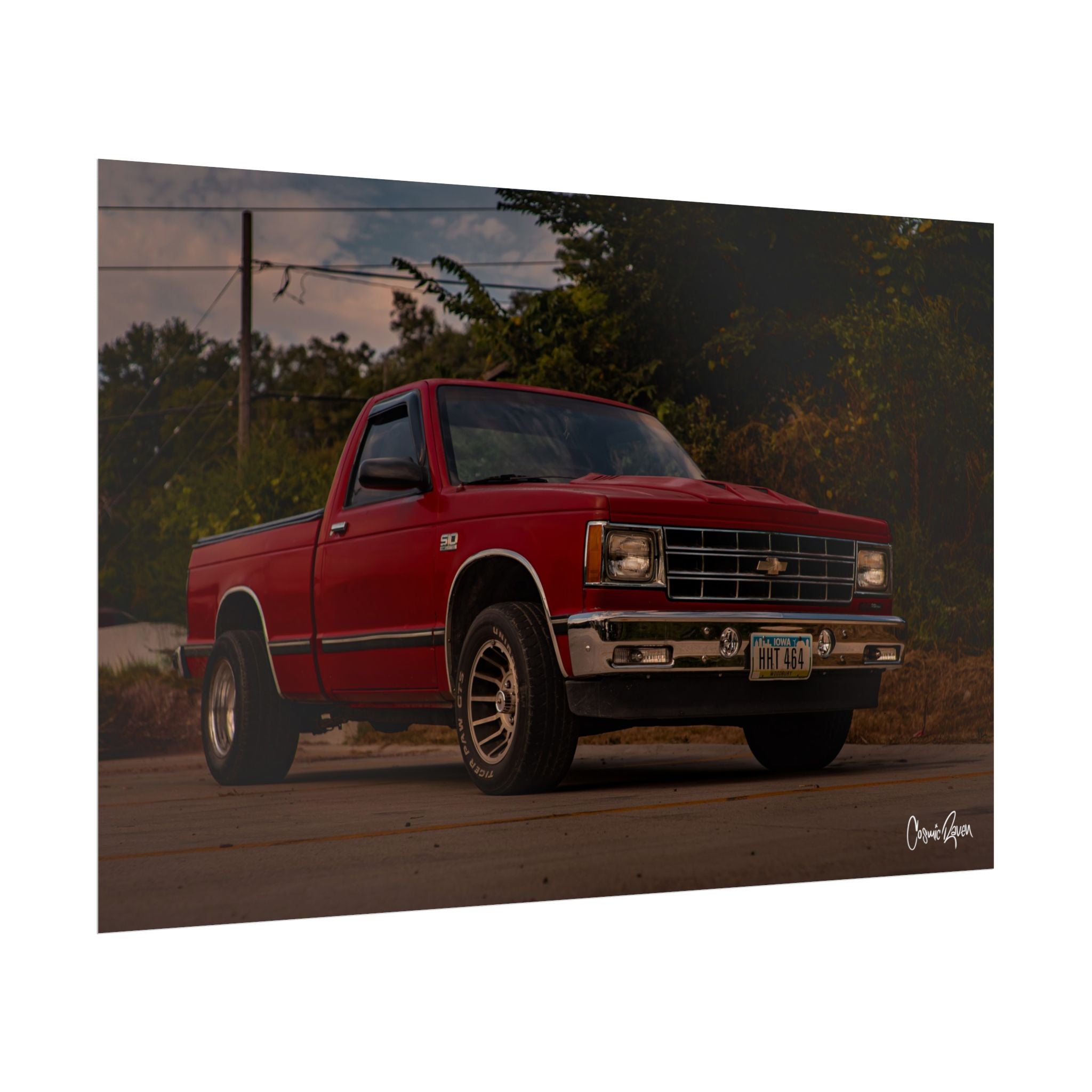 Shop Talk Poster — Red Chevy Truck Photography Print