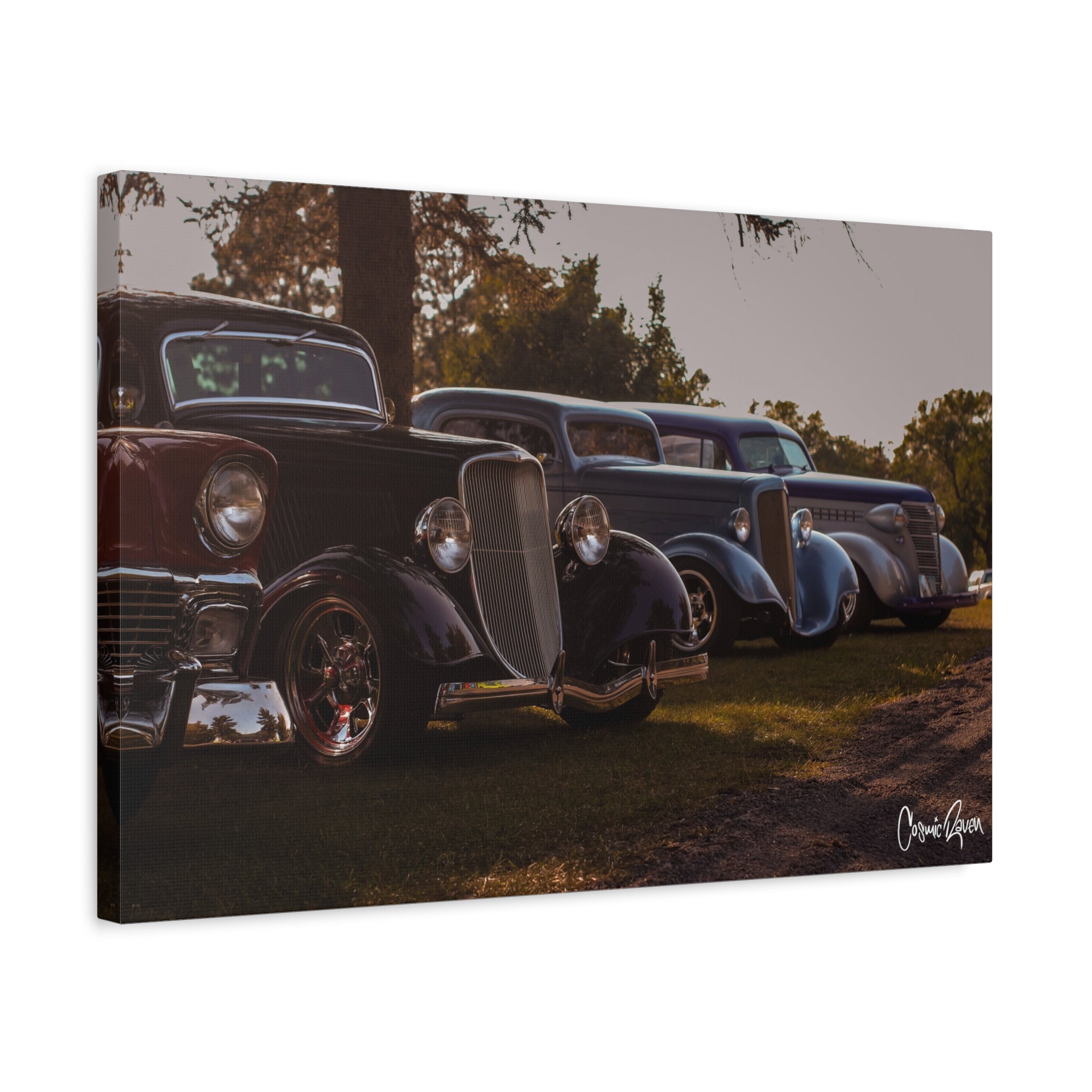Lake Haze Canvas - Vintage Car Canvas Print Classic Auto Art for Car Enthusiasts