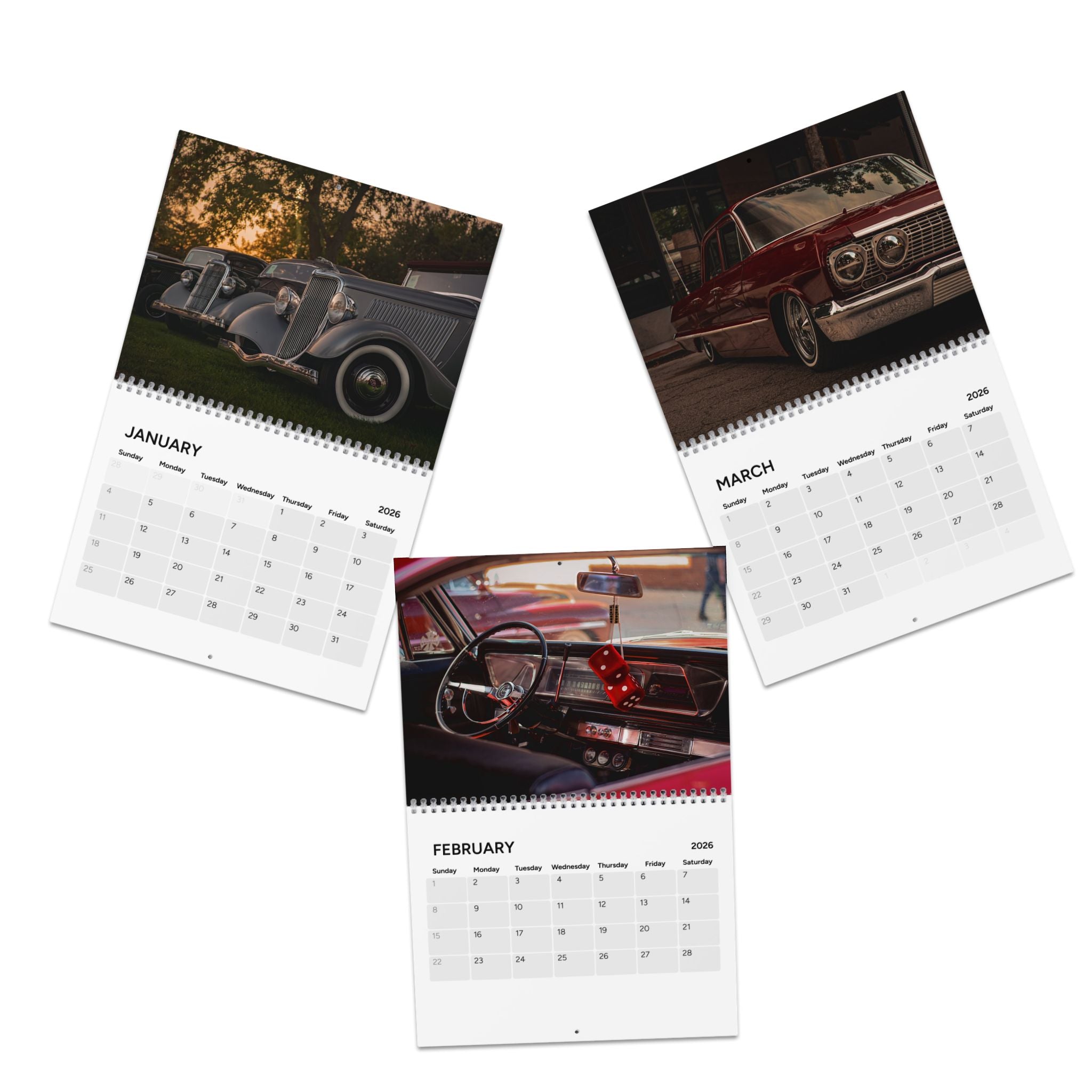 2026 Car Wall Calendar - Automotive Photography Calendar