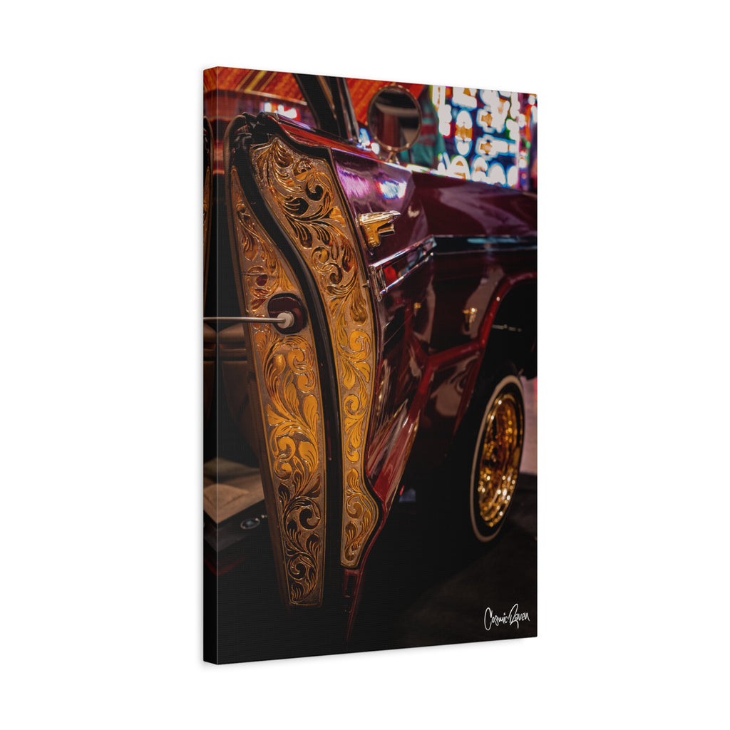 Golden Dreams Canvas - Red Lowrider Vintage Car Art Canvas Print