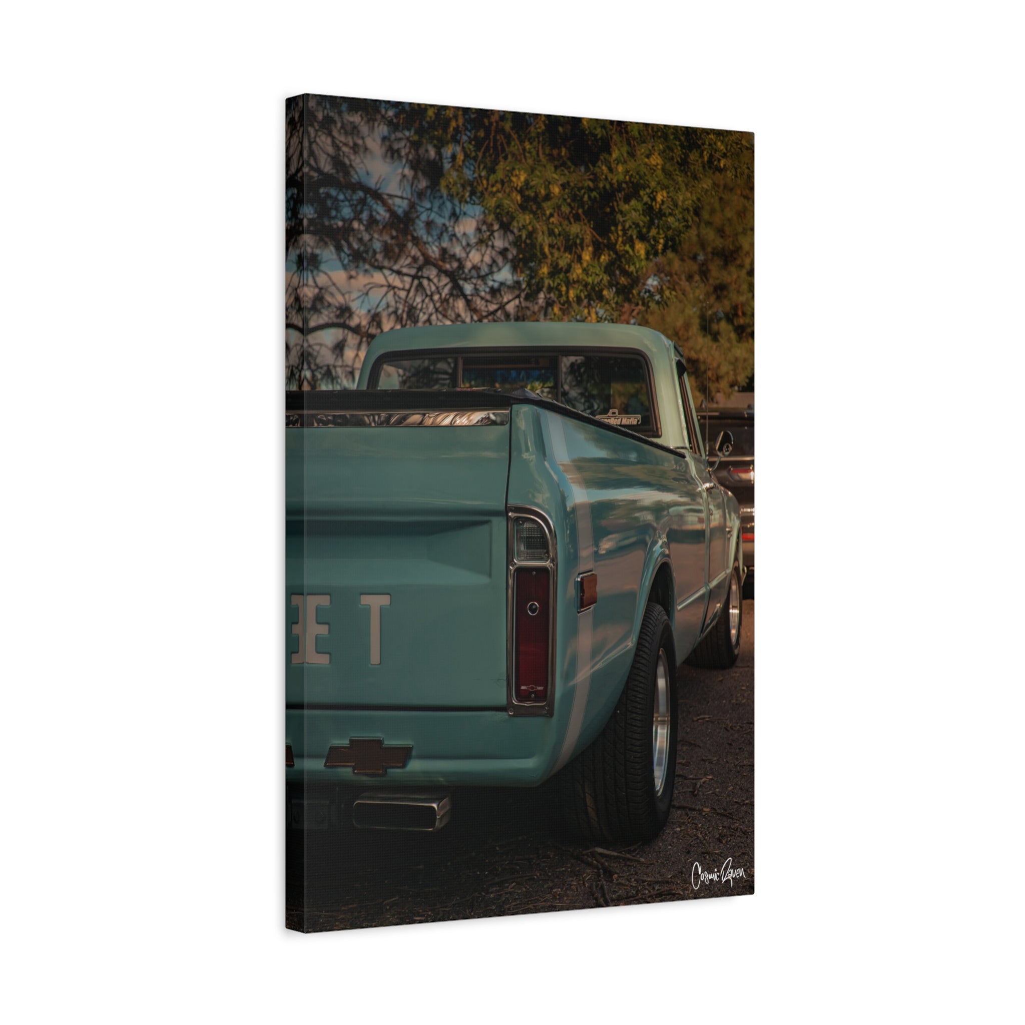 Bluebird (2) Canvas - Vintage Teal Pickup Truck Matte Canvas Print — Stretched 1.25"
