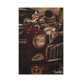 Crimson & Chrome Canvas - Classic Car Canvas Art Print, Matte Stretched Wall Decor