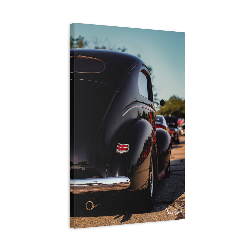 Midnight Legend Canvas - Retro Black Hot Rod Photography Vintage Car Canvas Wall Art