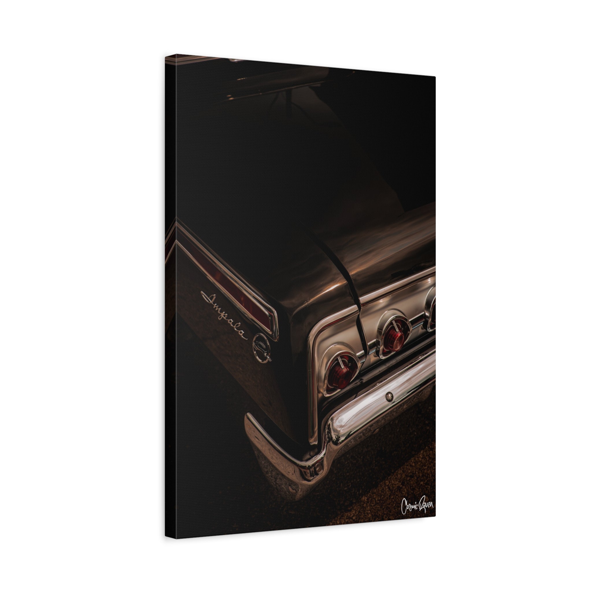 Black Impala Canvas - Classic Car Matte Canvas, Stretched, 1.25"