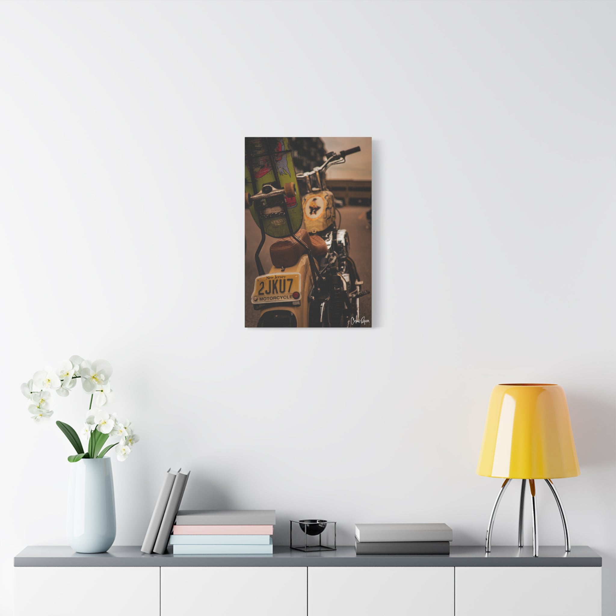 Kickflip Cowboy Canvas - Vintage Motorcycle Canvas Art Print
