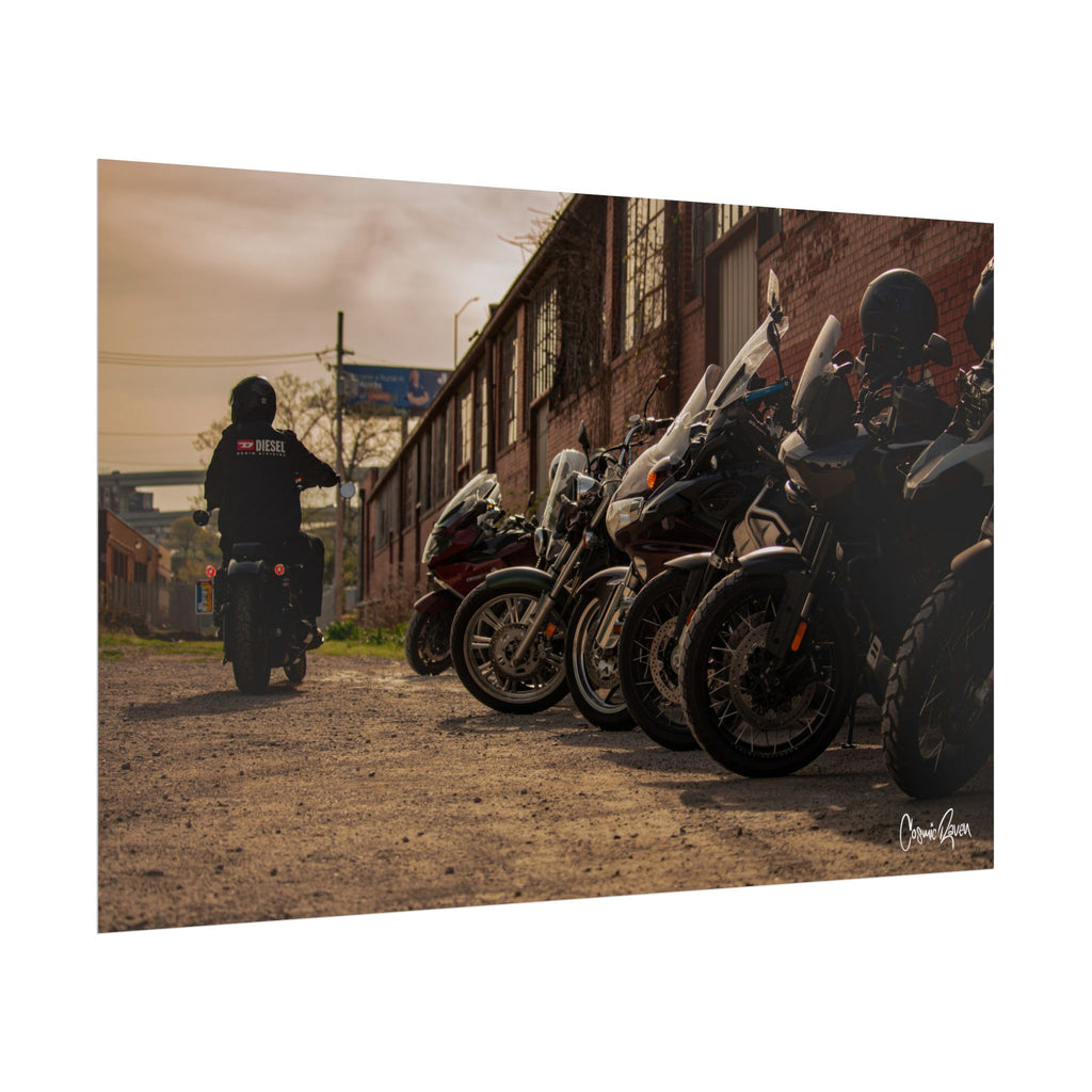 Coffee Run Poster - Motorcycle Enthusiast Photography Wall Art Print