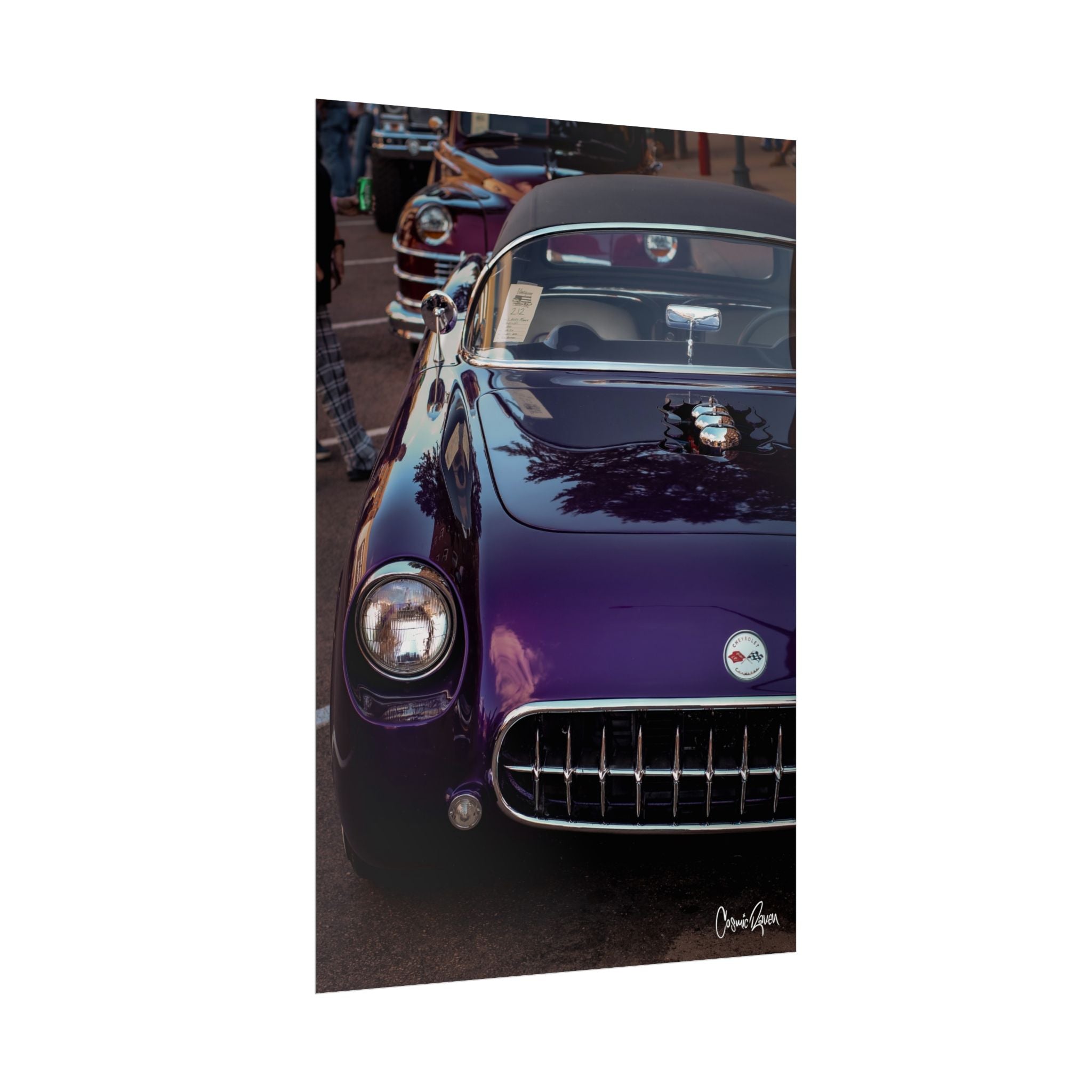 Violet Inferno Poster - Corvette Vintage Car Photography Wall Art