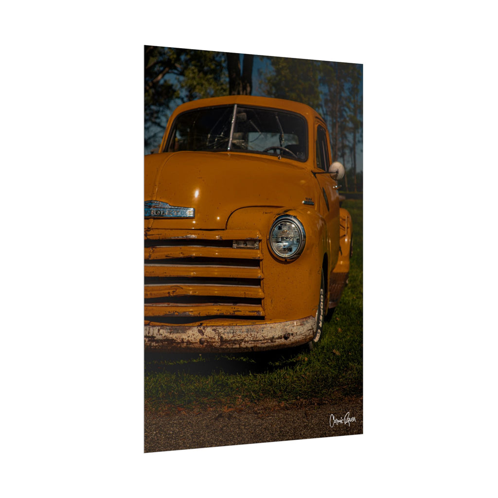 Old Yeller (2) Poster - Vintage Yellow Chevy Truck Classic Photography Wall Art