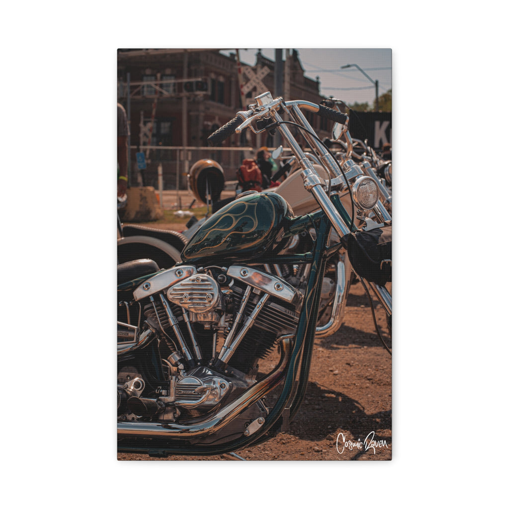Westcott Gold Flames - Motorcycle Matte Canvas