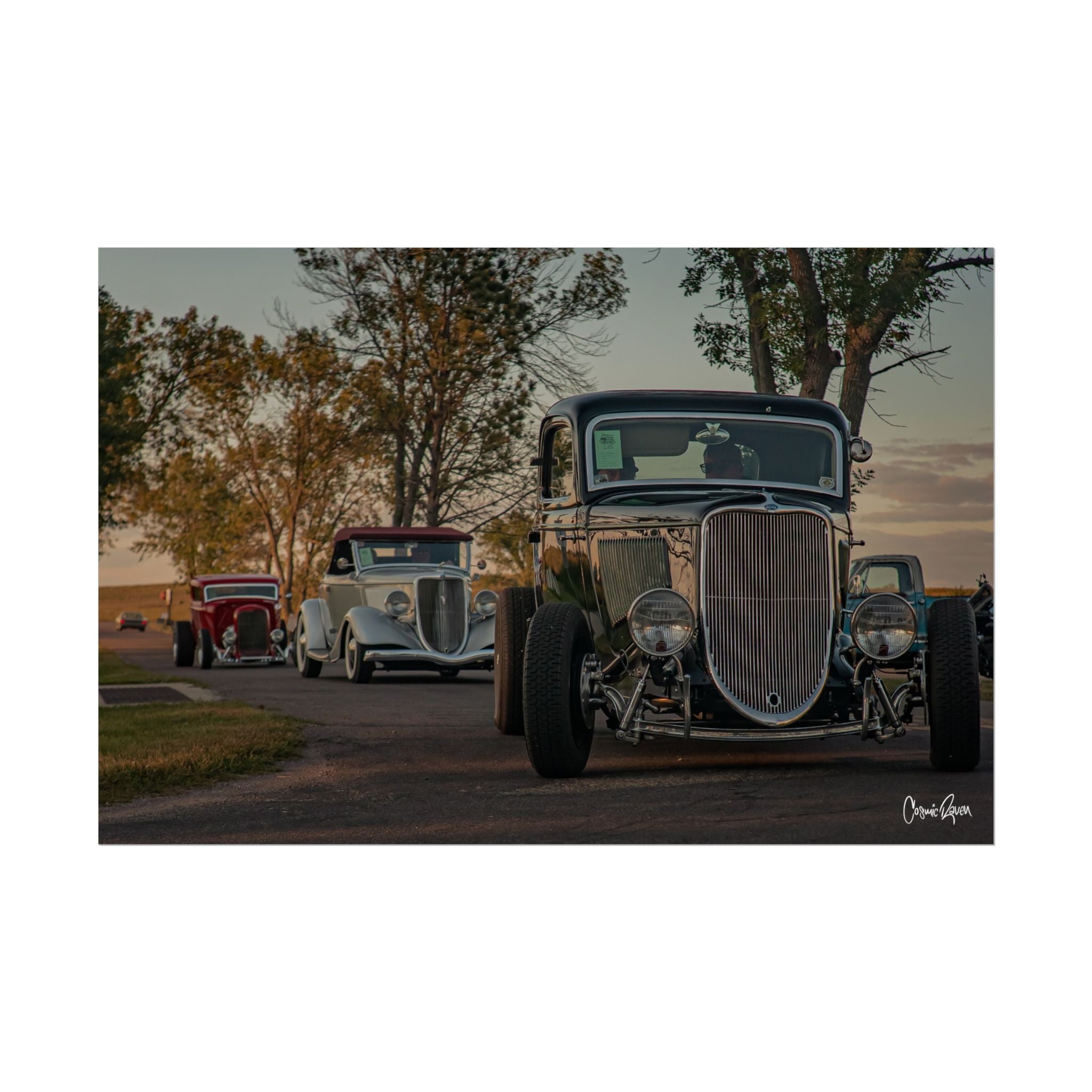 Triple Threat Poster - Vintage Car Art Canvas Print – Cosmic Raven