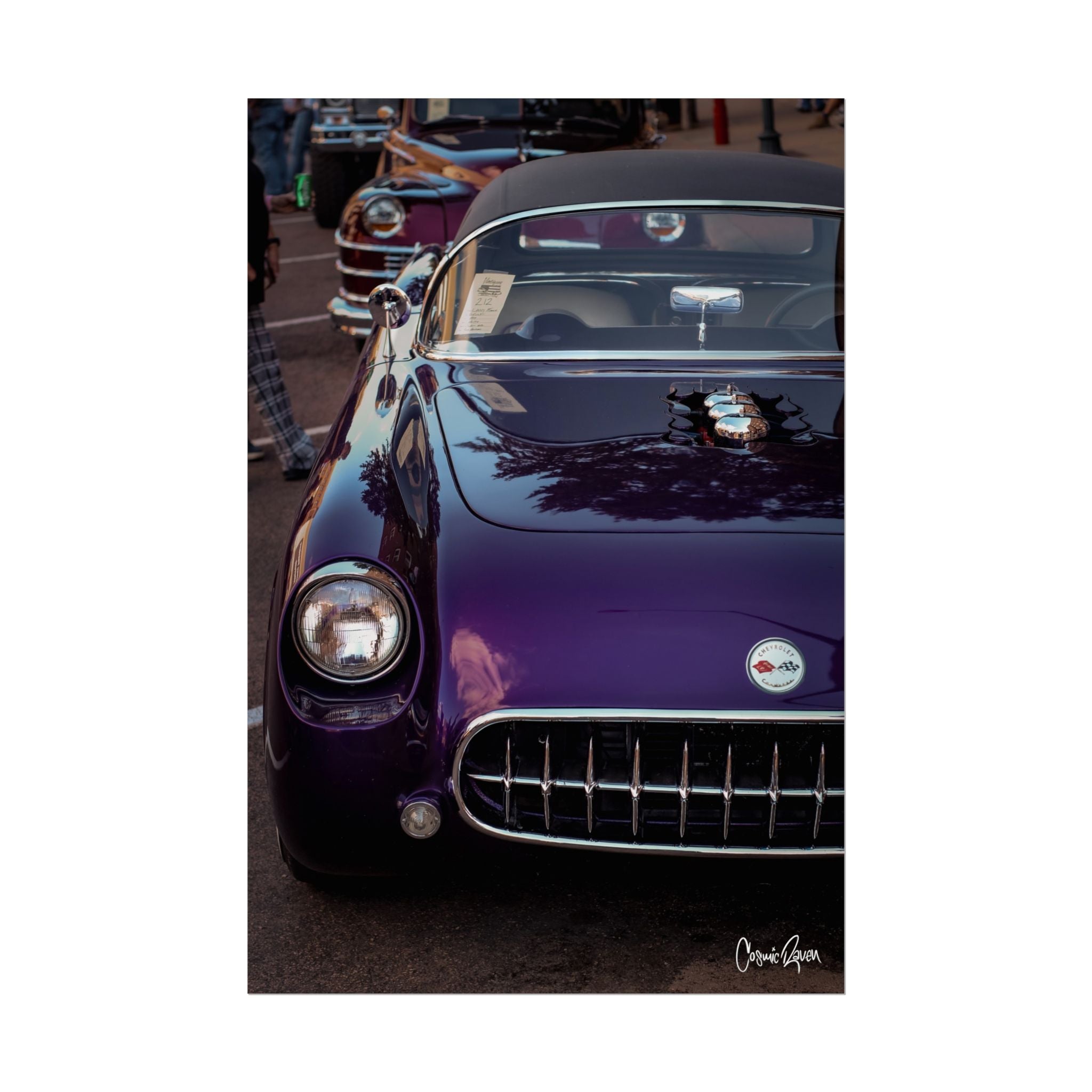 Violet Inferno Poster - Corvette Vintage Car Photography Wall Art