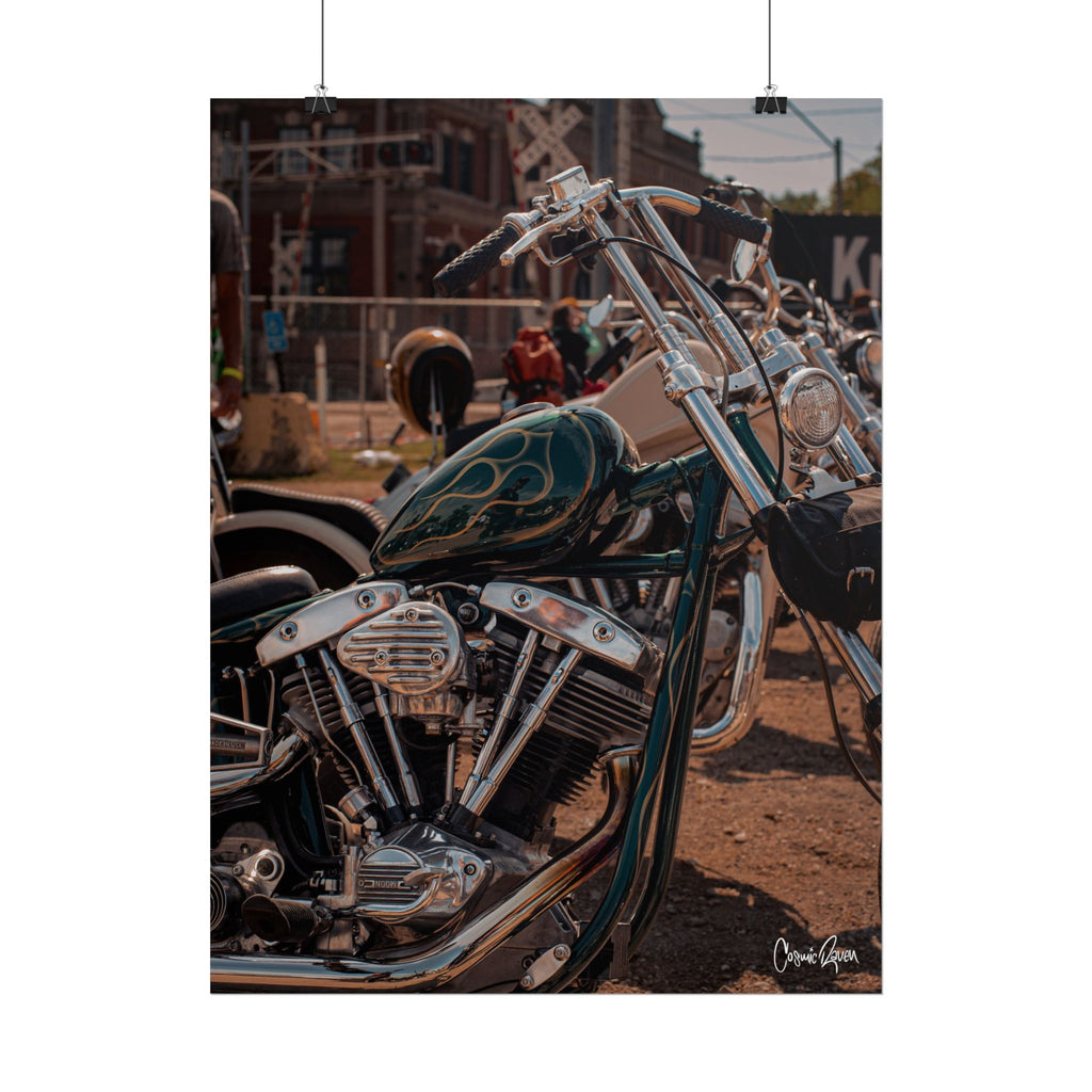 Westcott Gold Flames – Vintage Chopper Photography Rolled Poster