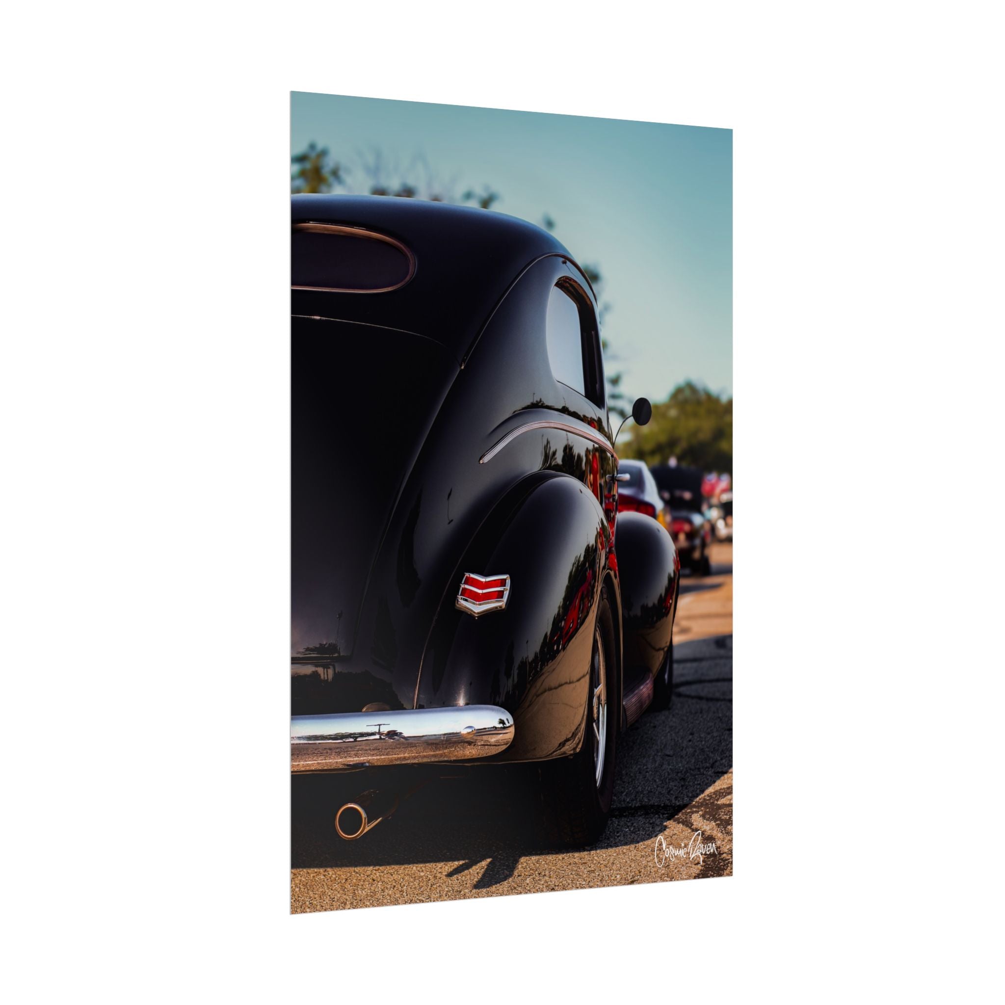 Midnight Legend Poster - Retro Black Hot Rod Photography Rolled Print