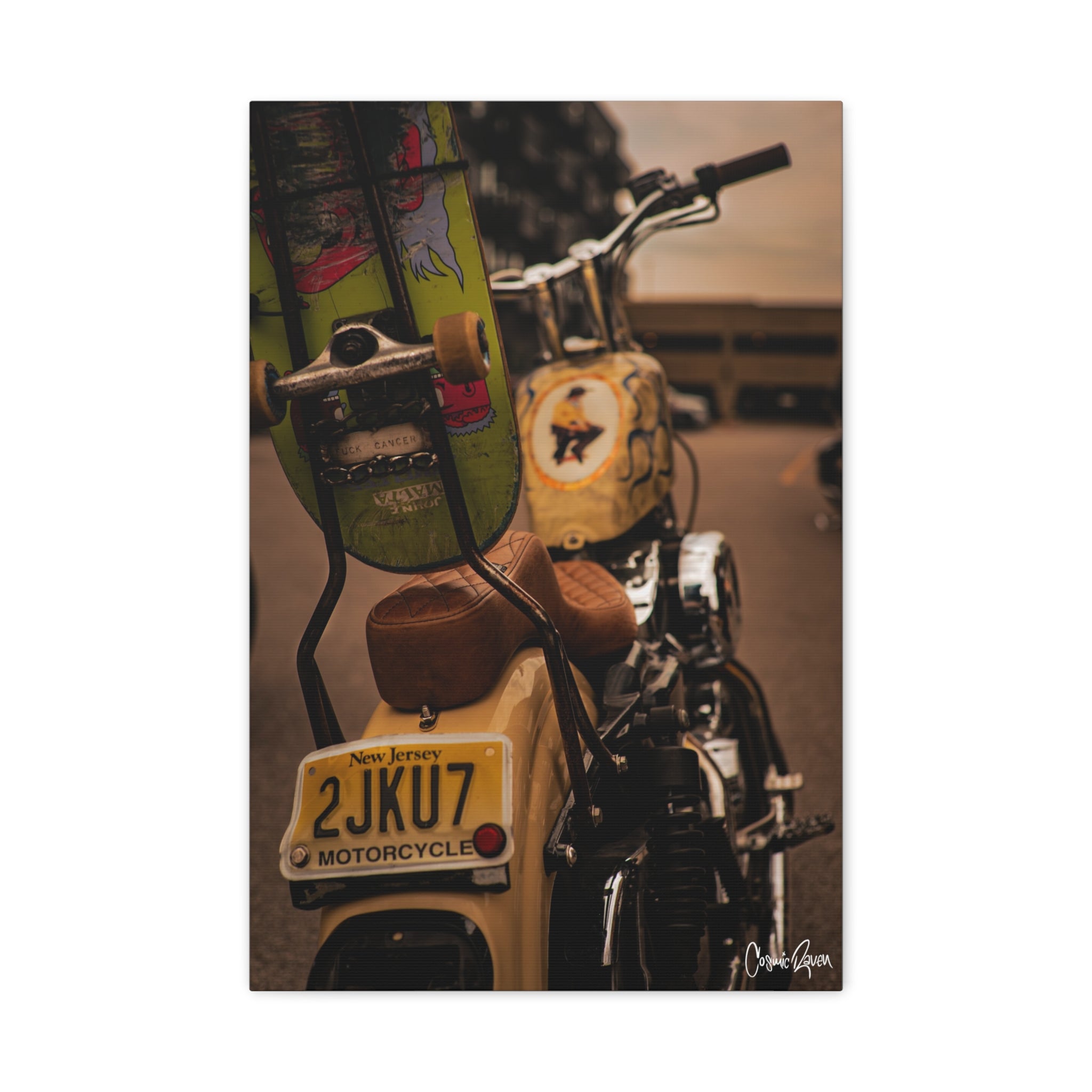 Kickflip Cowboy Canvas - Vintage Motorcycle Canvas Art Print