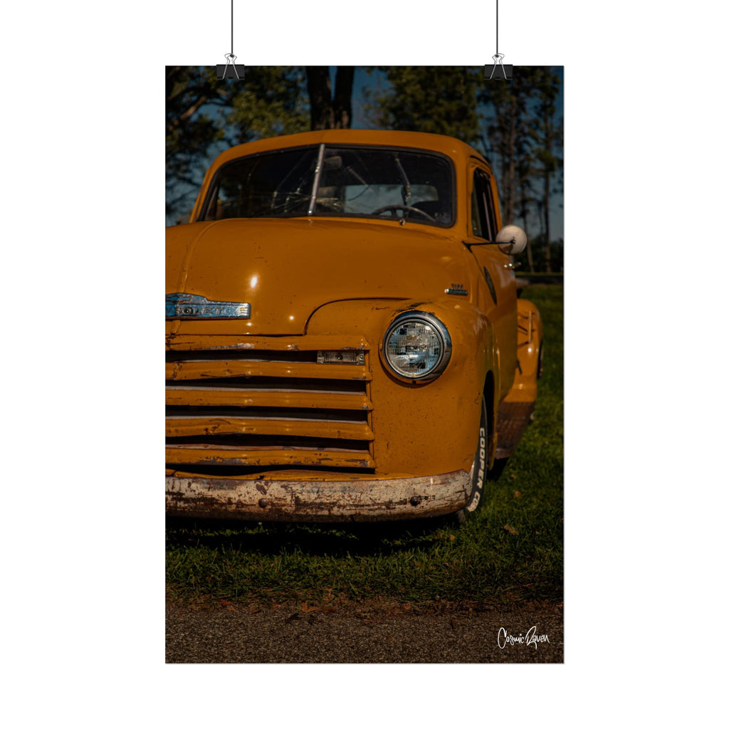 Old Yeller (2) Poster - Vintage Yellow Chevy Truck Classic Photography Wall Art