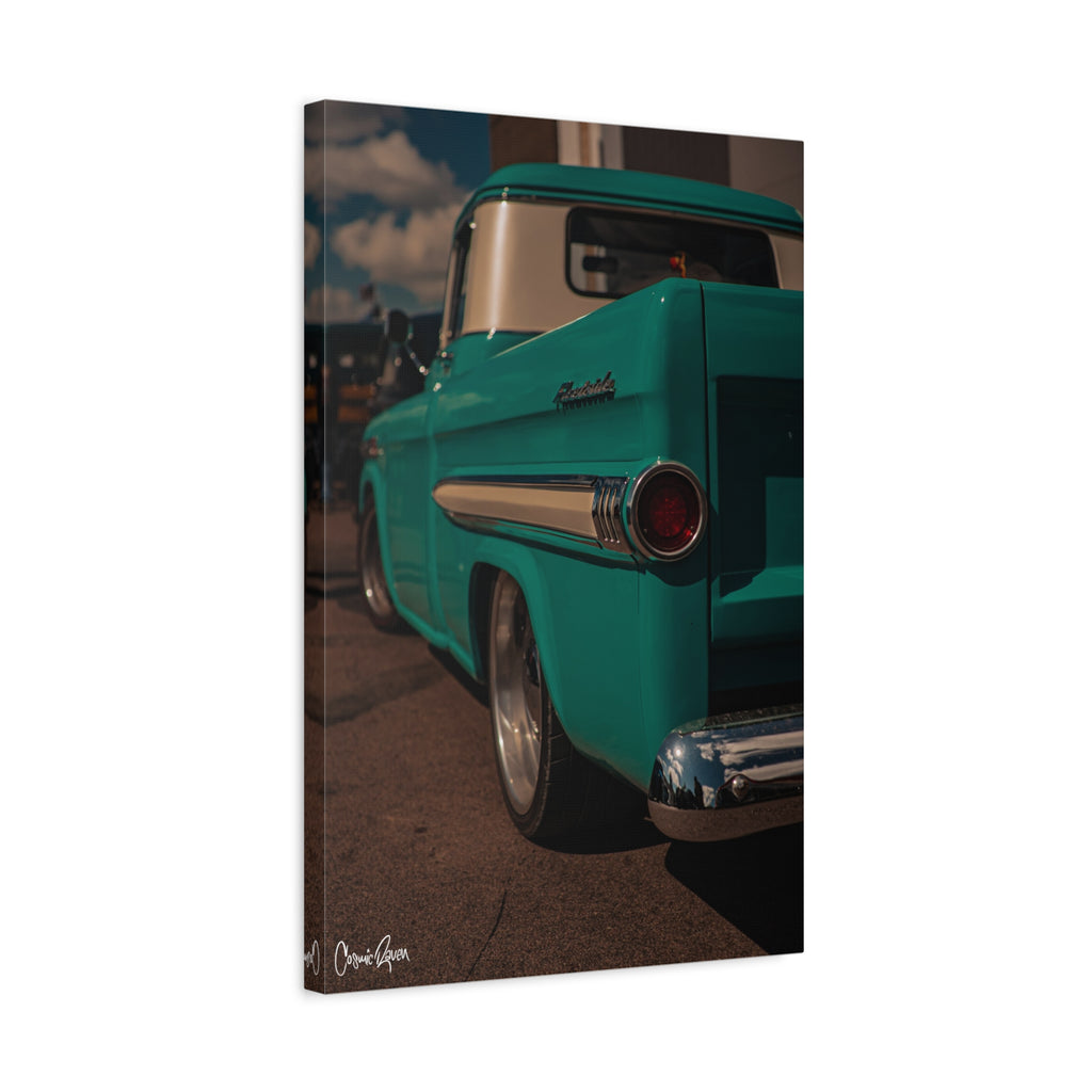 Seafoam Canvas - Vintage Teal Pickup Truck Photography Matte Canvas Wall Art