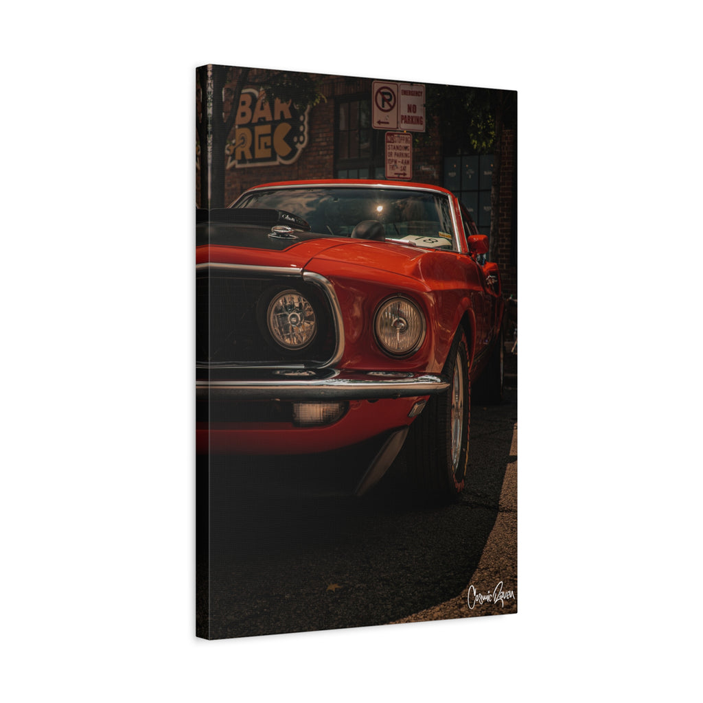 Sunlit Stallion Canvas - Vintage Ford Mustang Car Matte Canvas Print