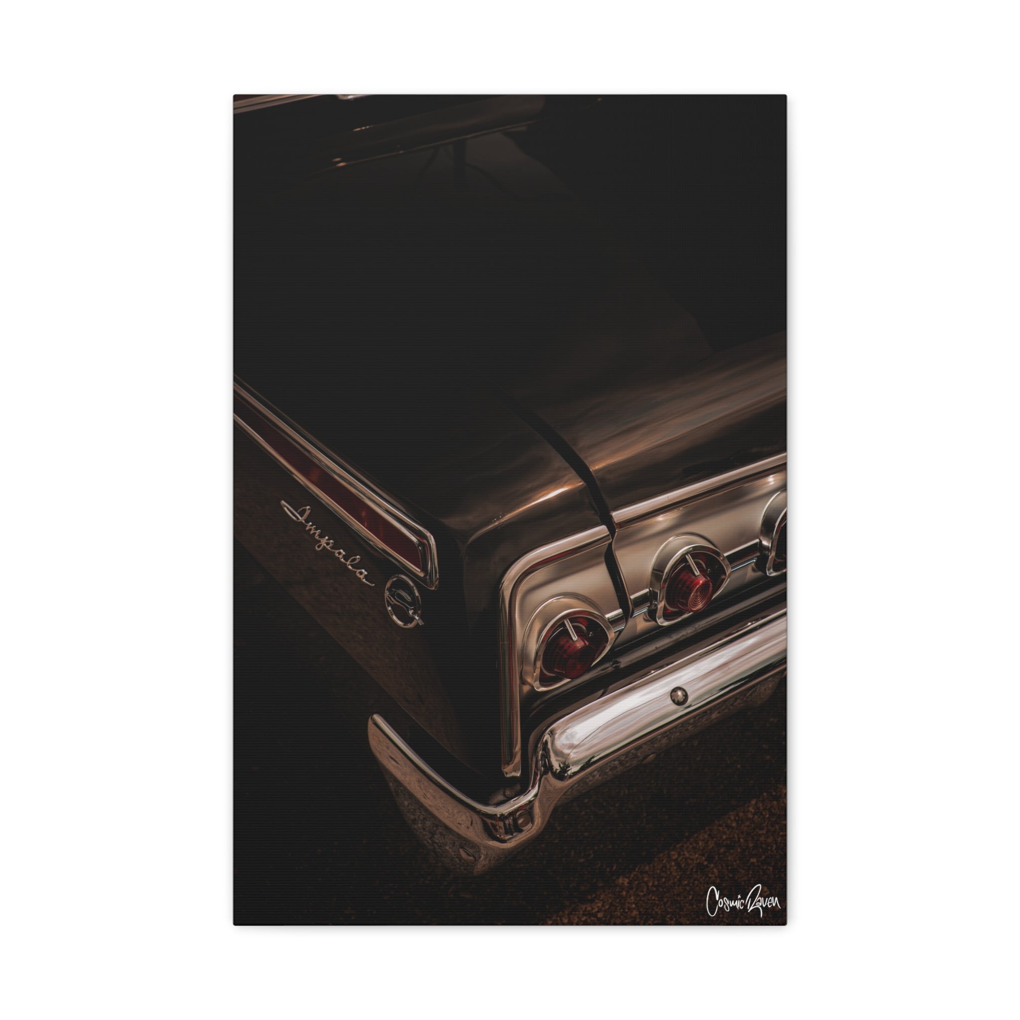 Black Impala Canvas - Classic Car Matte Canvas, Stretched, 1.25"