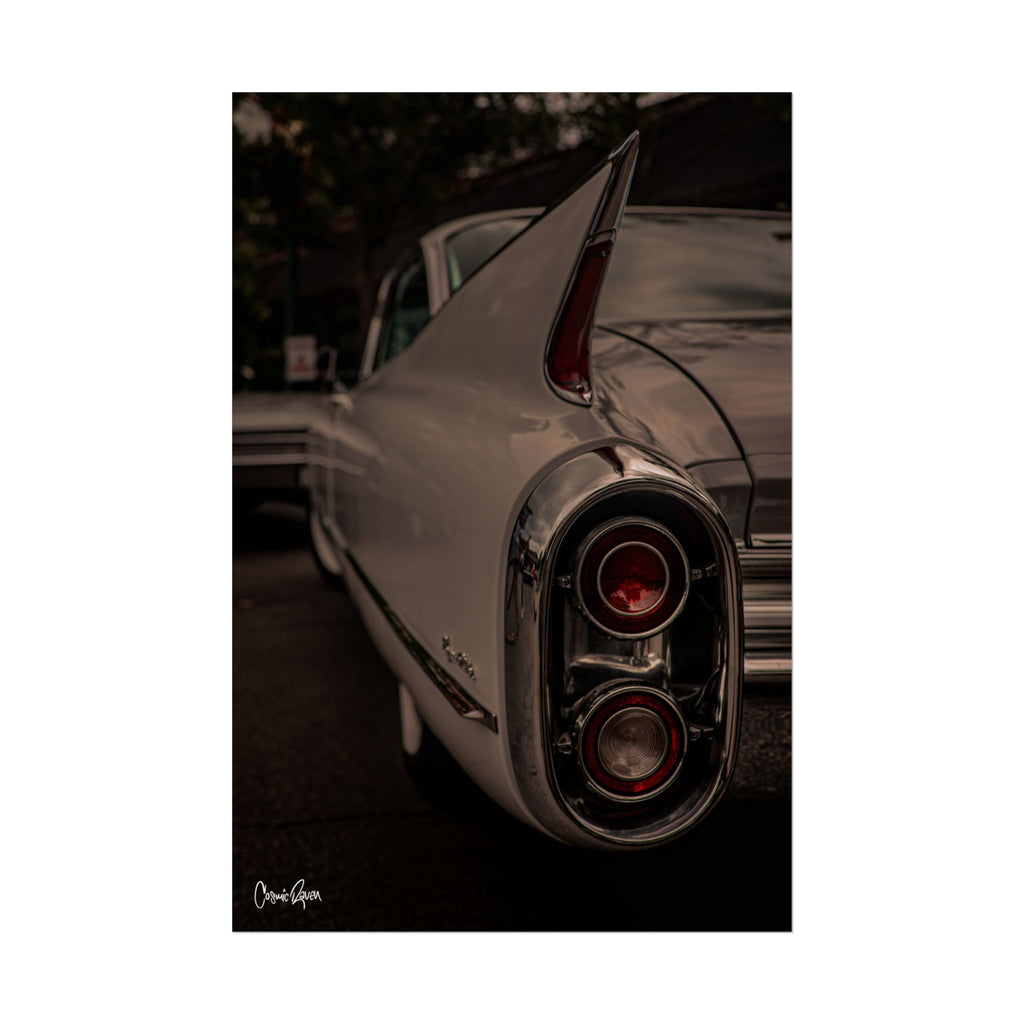 Chrome Phantom Poster - Classic Car Photography Tail Light Moody