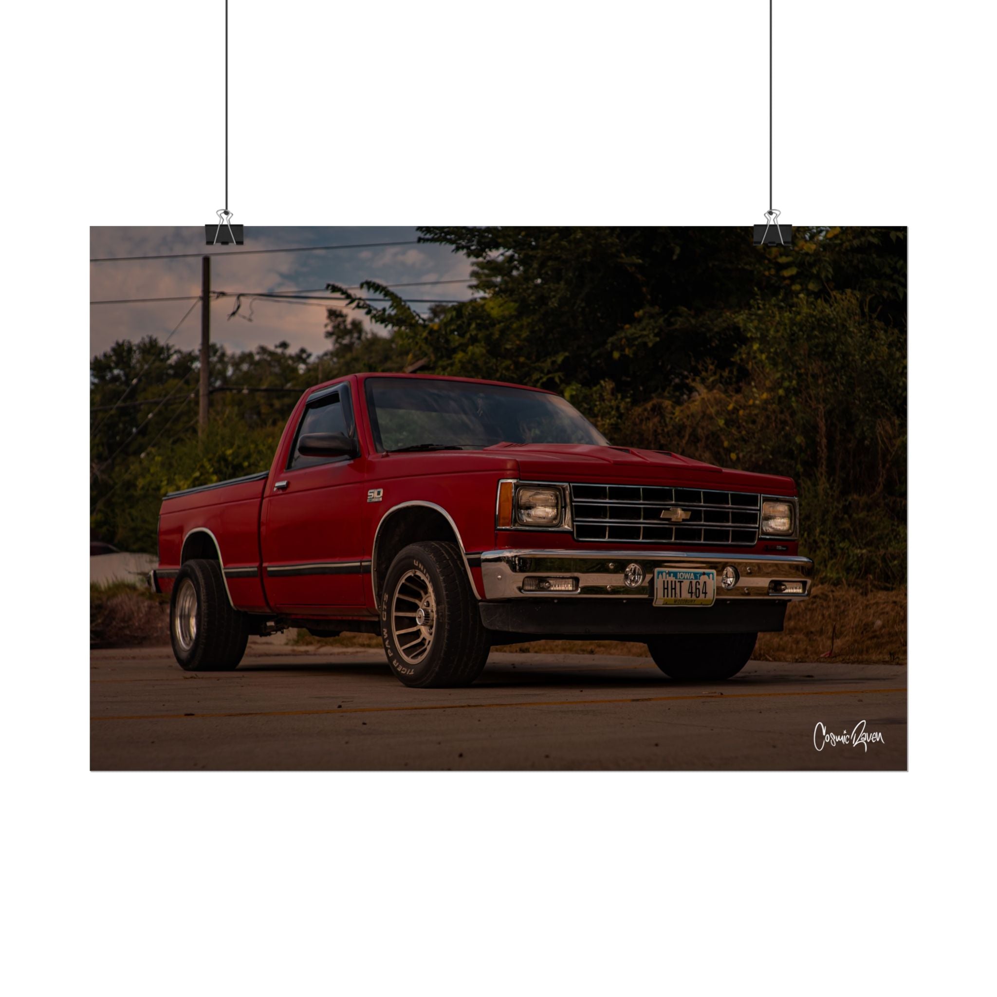 Shop Talk Poster — Red Chevy Truck Photography Print