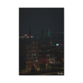 Kansas City Canvas -Urban Nightscape Downtown Industrial Skyline Photography Stretched Canvas