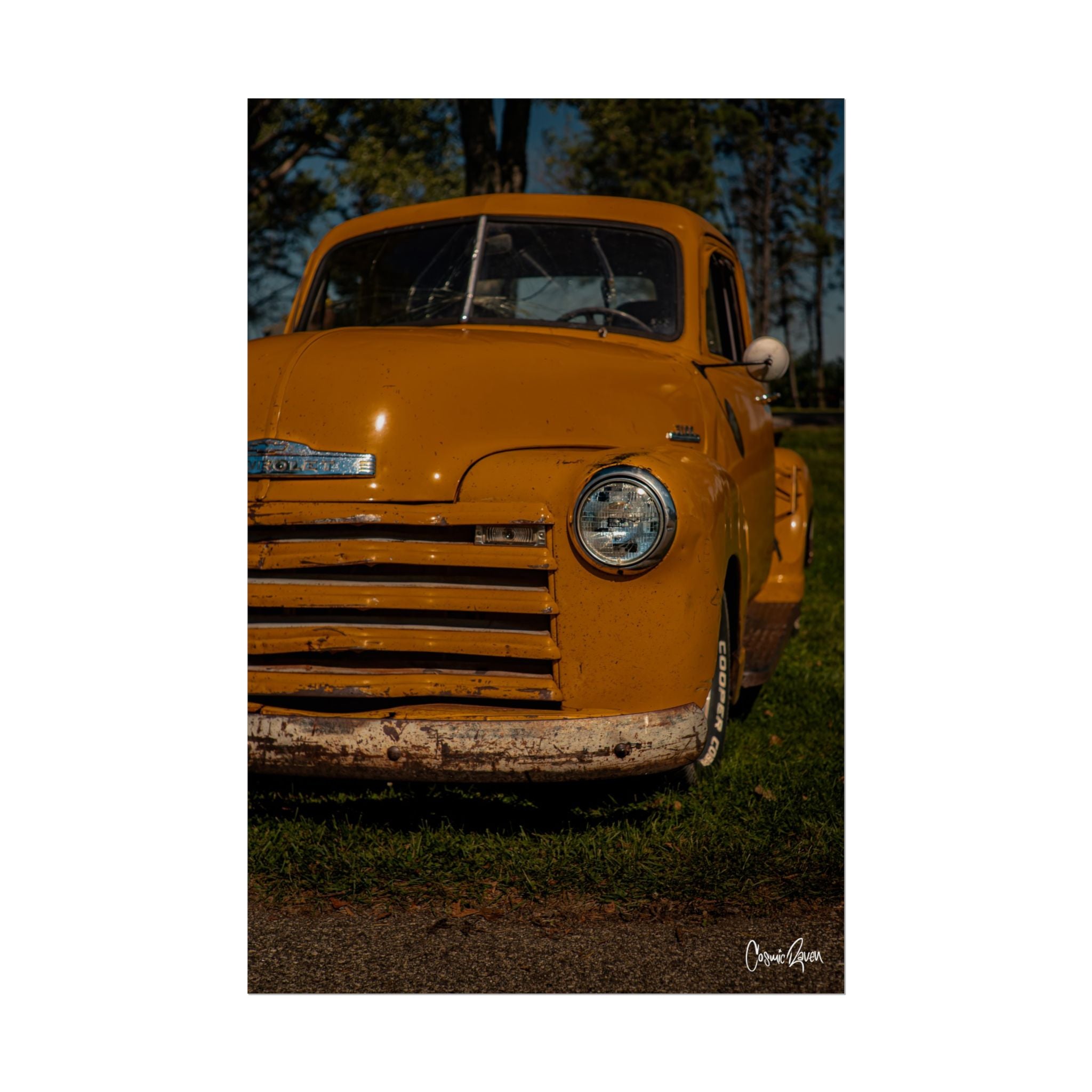Old Yeller (2) Poster - Vintage Yellow Chevy Truck Classic Photography Wall Art