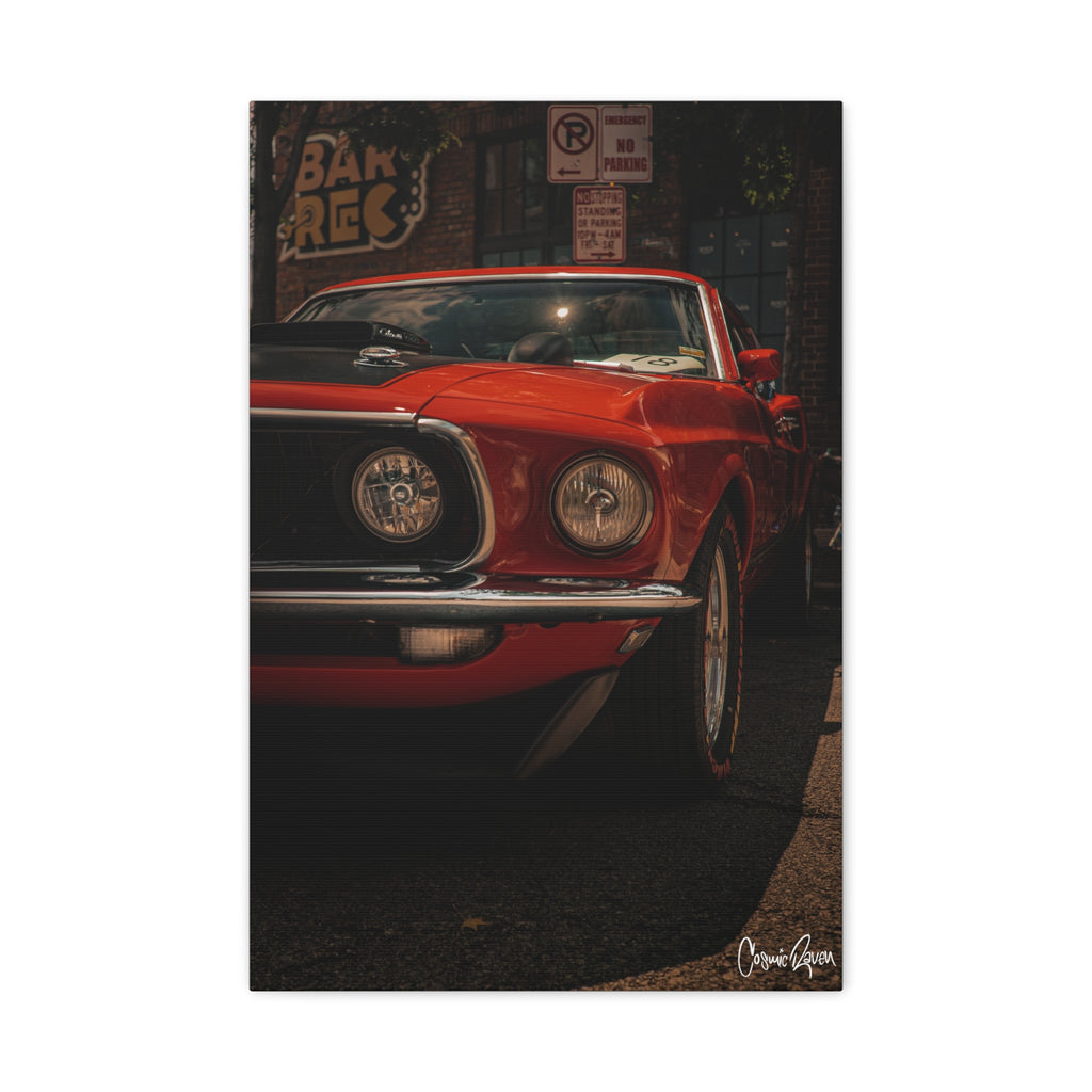 Sunlit Stallion Canvas - Vintage Ford Mustang Car Matte Canvas Print