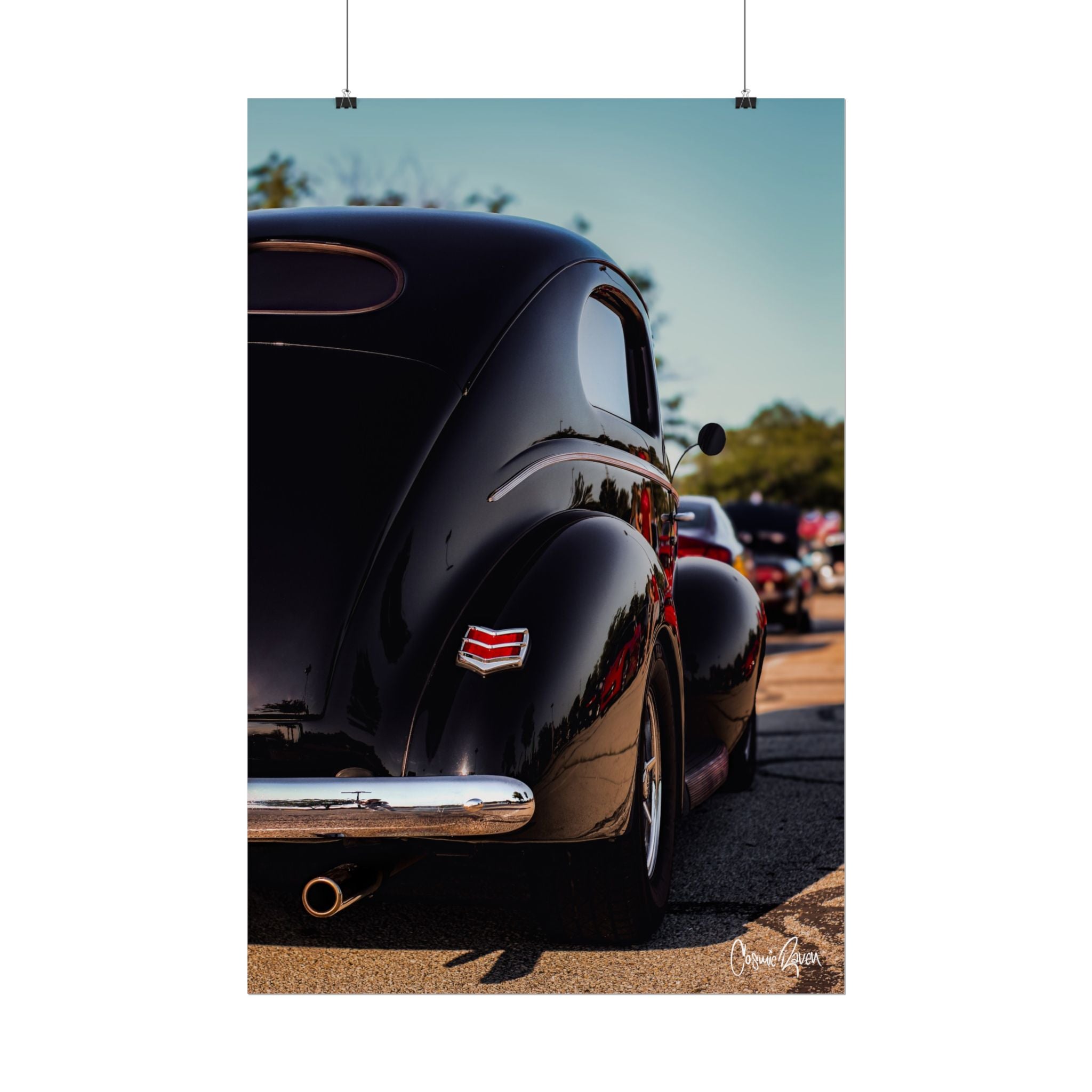 Midnight Legend Poster - Retro Black Hot Rod Photography Rolled Print