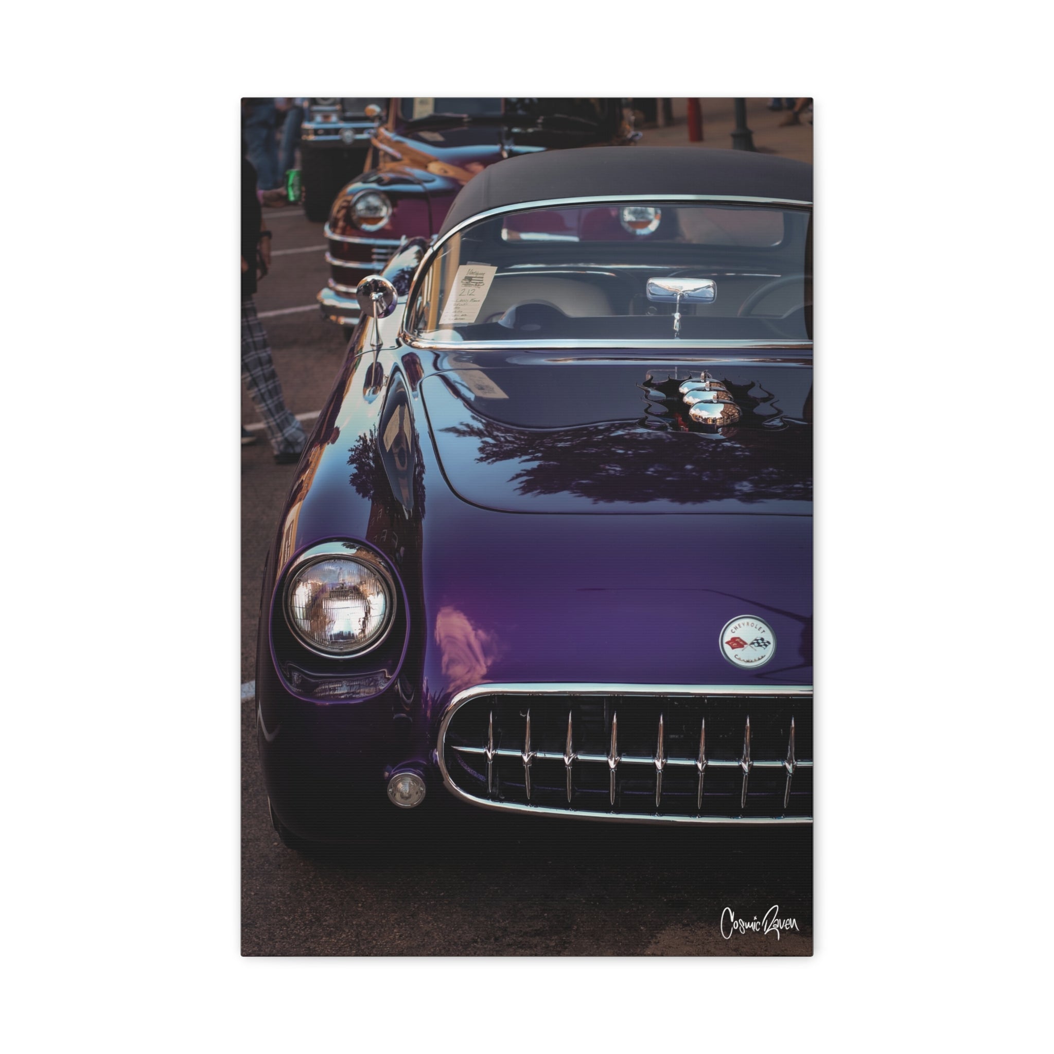 Violet Inferno Canvas - Corvette Vintage Car Photography Canvas Art