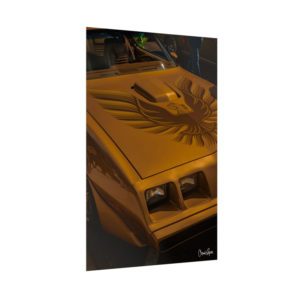 Firebird Poster - Muscle Car Hood Artwork (Rolled Poster)