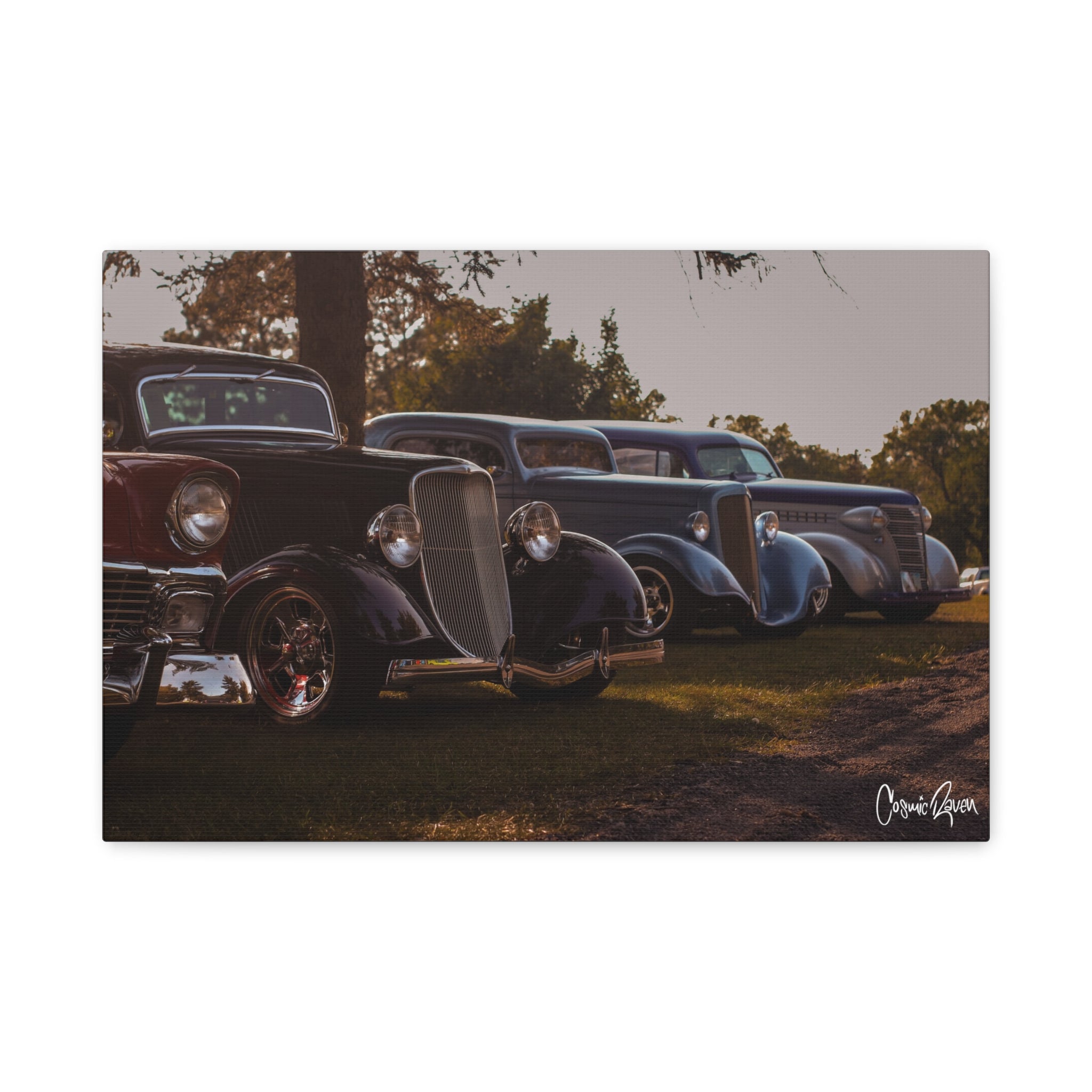 Lake Haze Canvas - Vintage Car Canvas Print Classic Auto Art for Car Enthusiasts