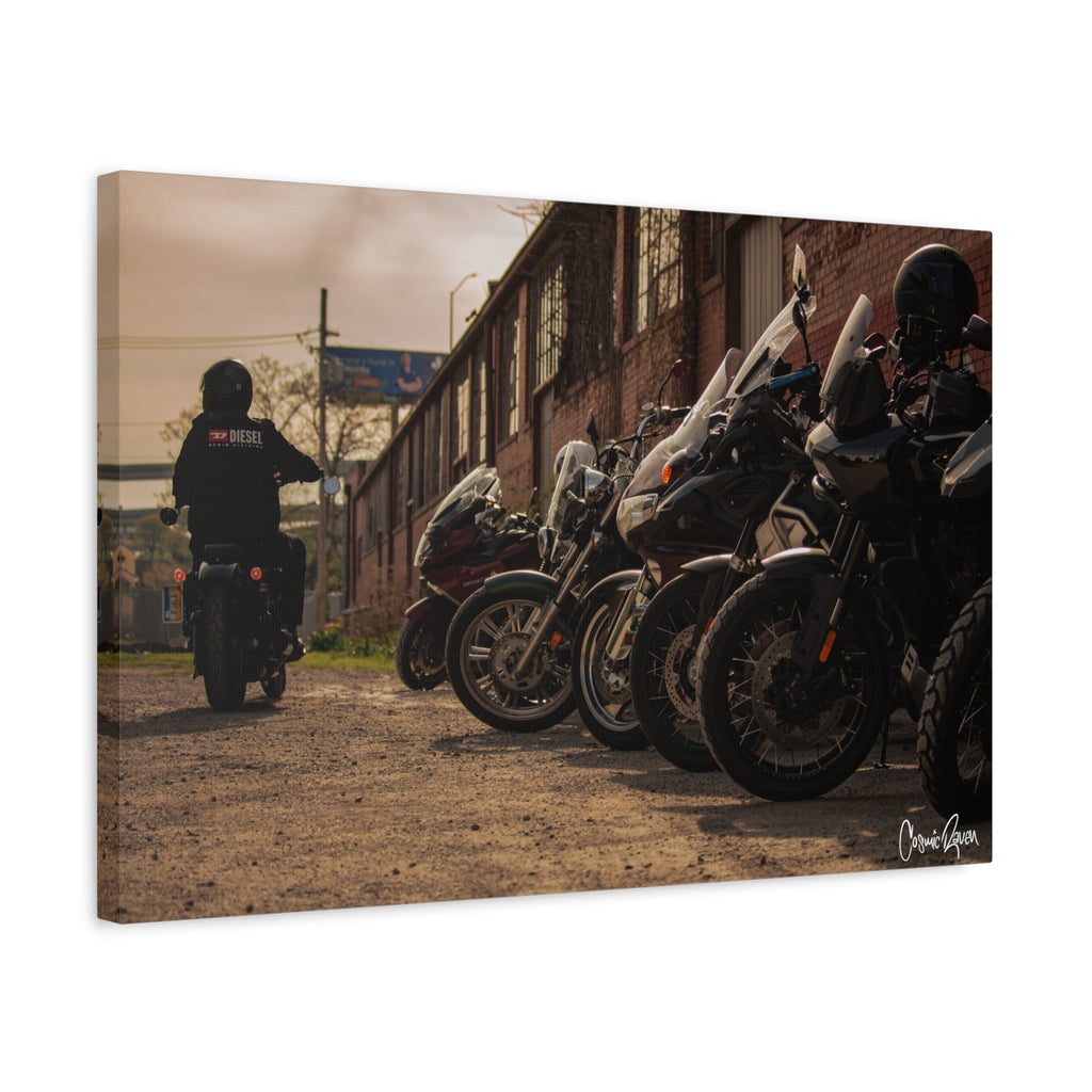 Coffee Run Canvas - Motorcycle Enthusiast Photography Matte Canvas Art