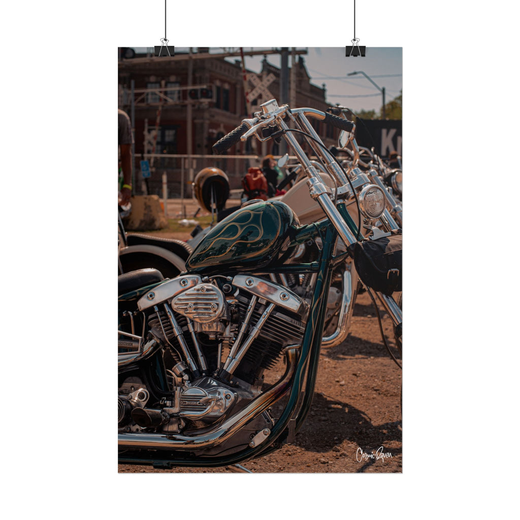 Westcott Gold Flames – Vintage Chopper Photography Rolled Poster