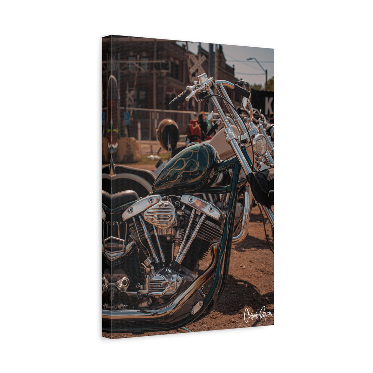 Westcott Gold Flames - Motorcycle Matte Canvas