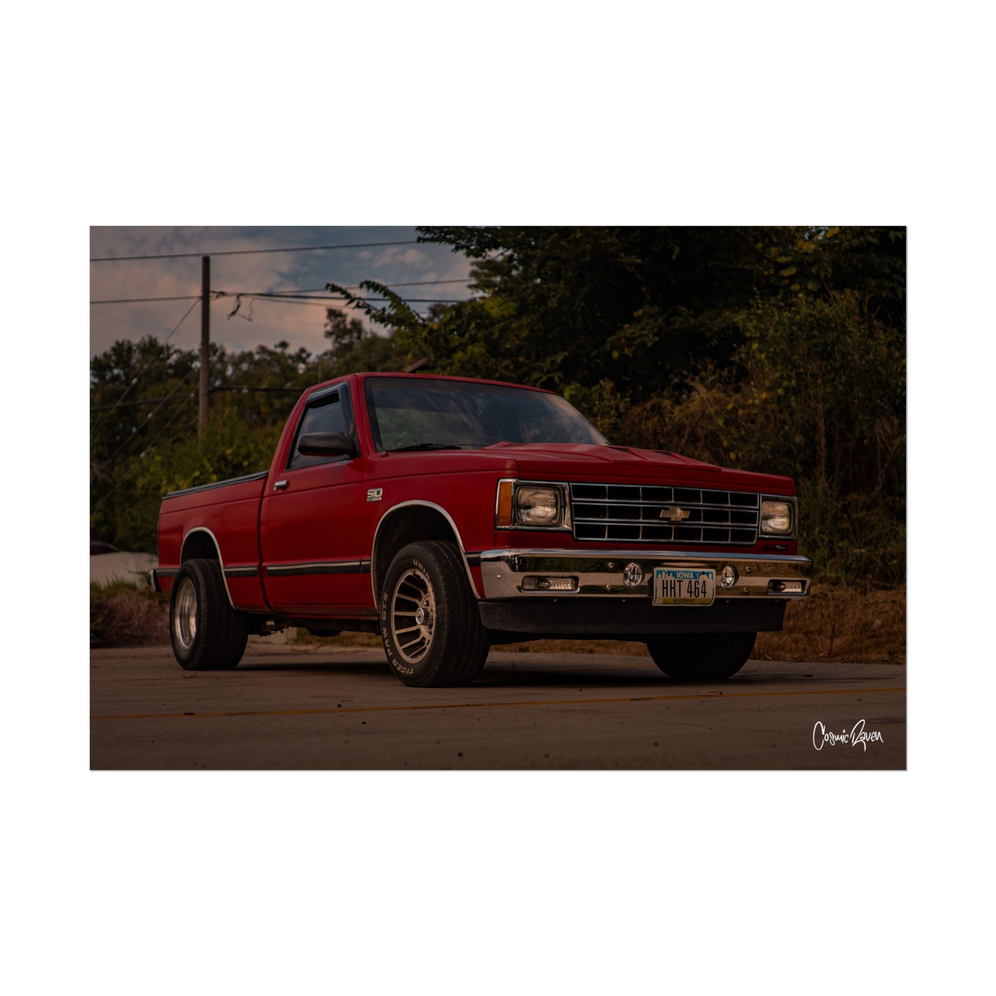 Shop Talk Poster — Red Chevy Truck Photography Print