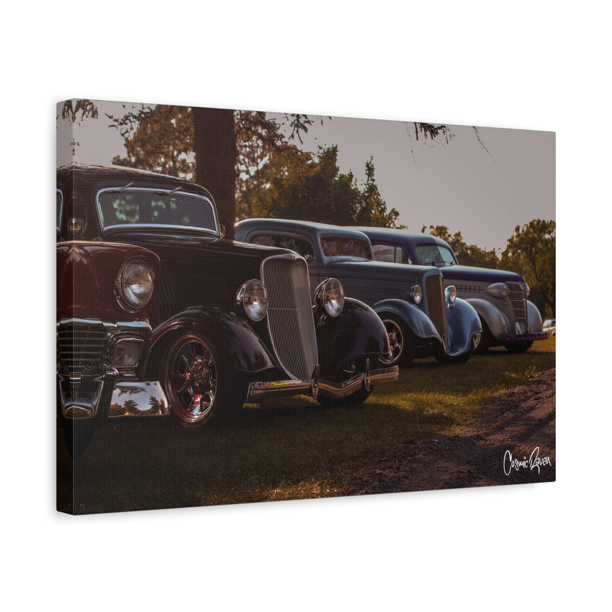 Lake Haze Canvas - Vintage Car Canvas Print Classic Auto Art for Car Enthusiasts