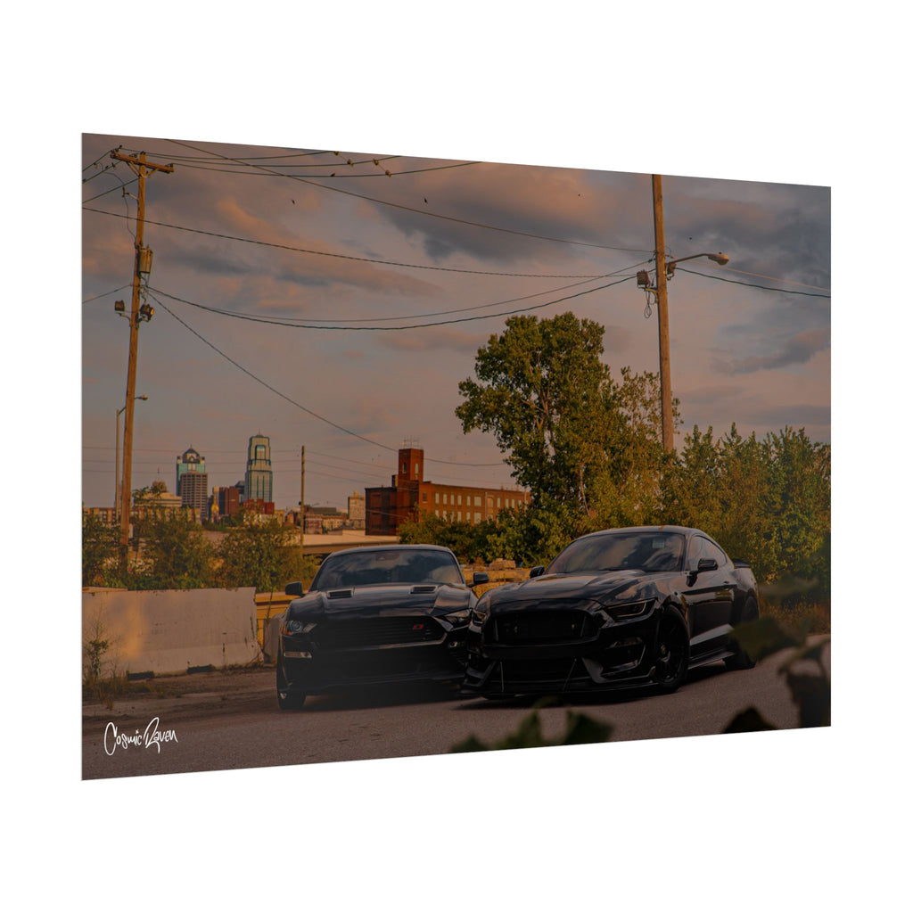 Ghosts of the City Poster - Urban Mustang Car Photography Print