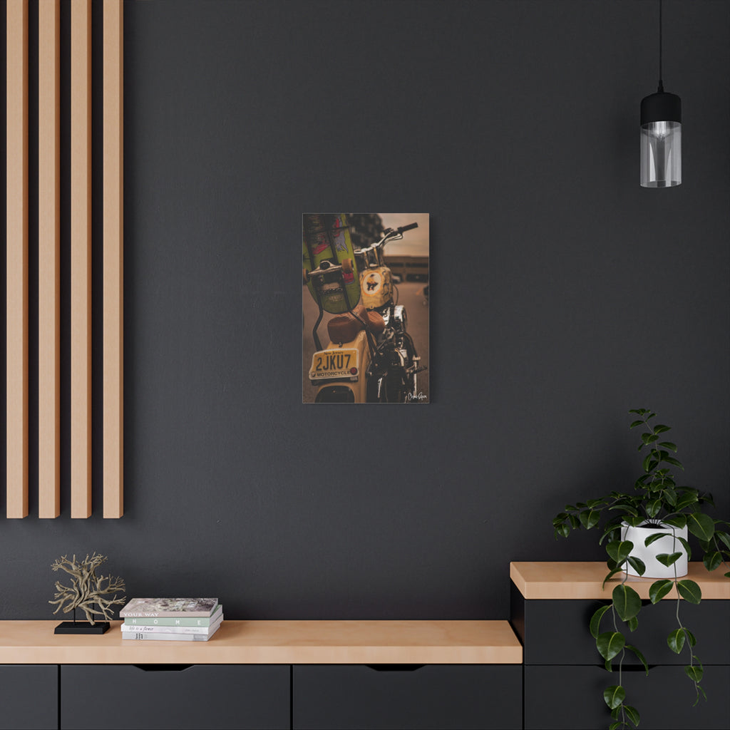 Kickflip Cowboy Canvas - Vintage Motorcycle Canvas Art Print