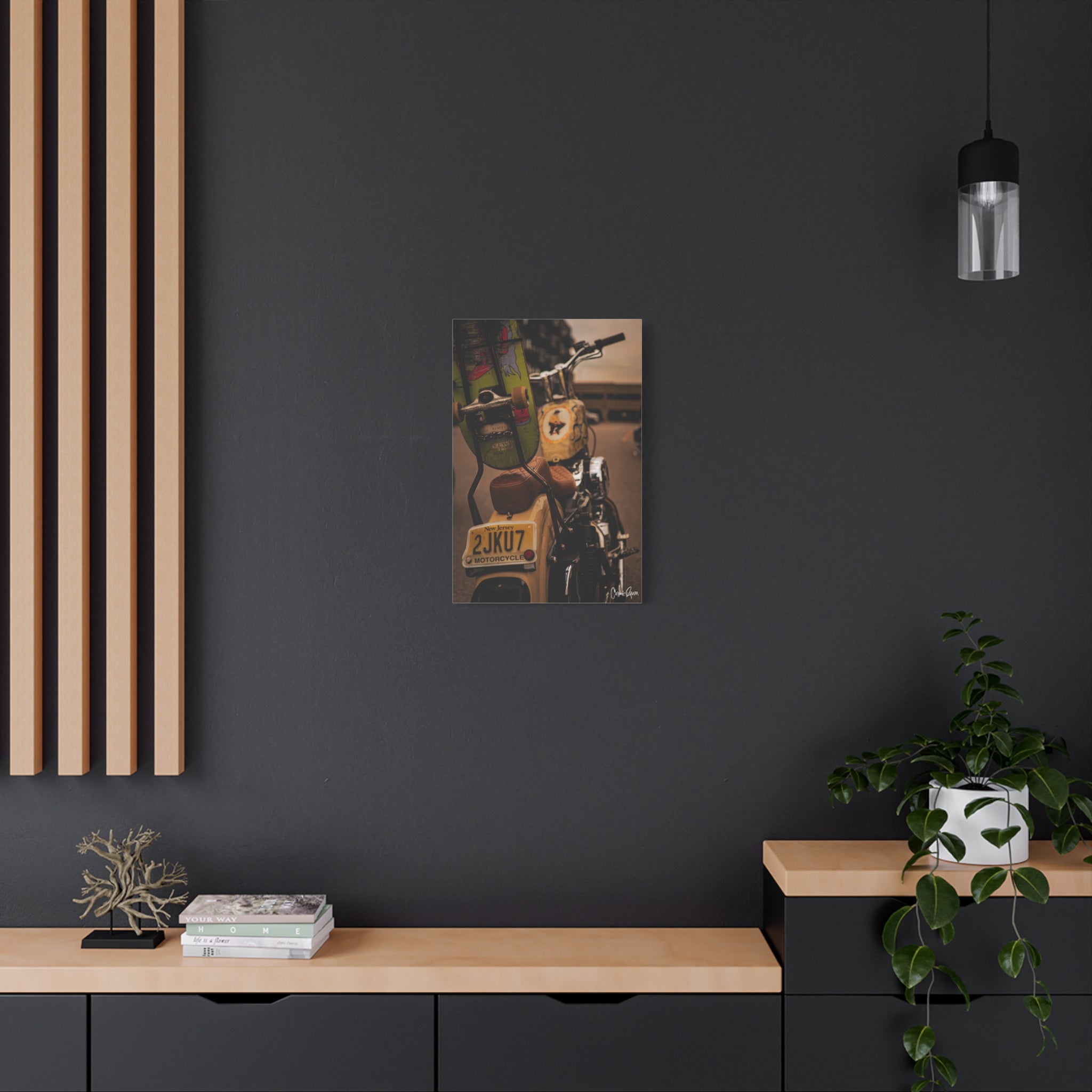 Kickflip Cowboy Canvas - Vintage Motorcycle Canvas Art Print