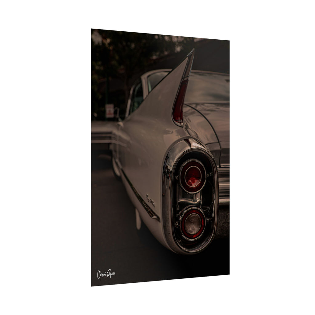 Chrome Phantom Poster - Classic Car Photography Tail Light Moody